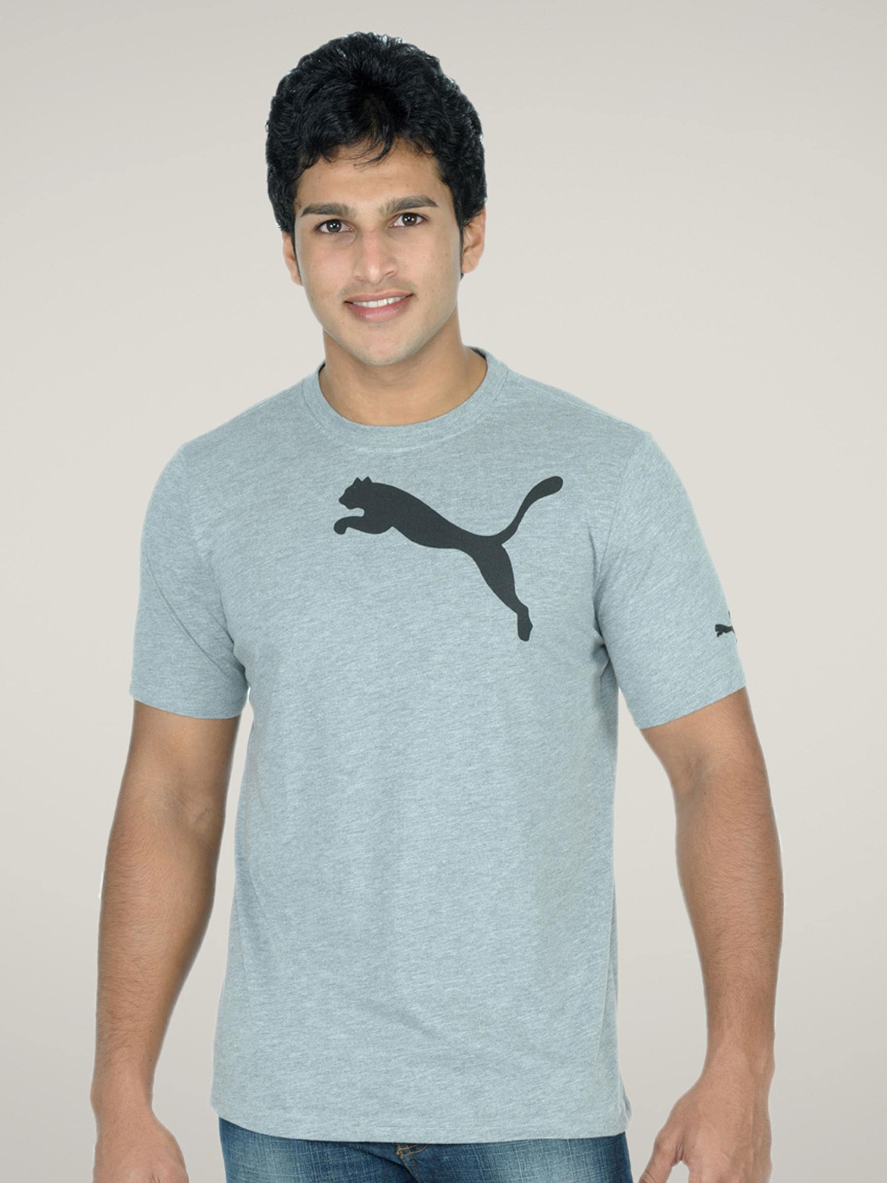 Puma Men Grey Leaping Cat T-shirt