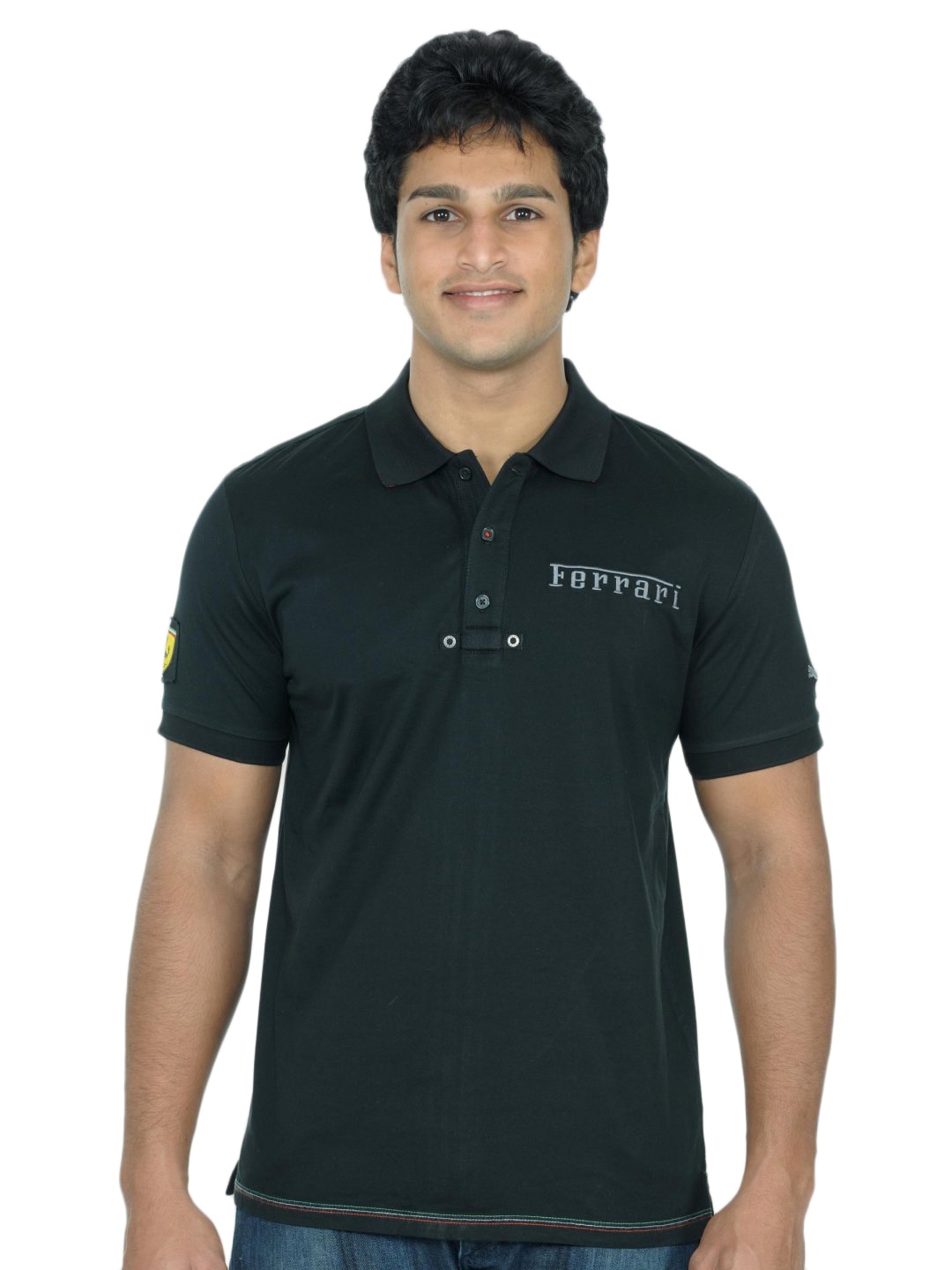 Puma Men Ferrari Vintage Black Polo T-shirt