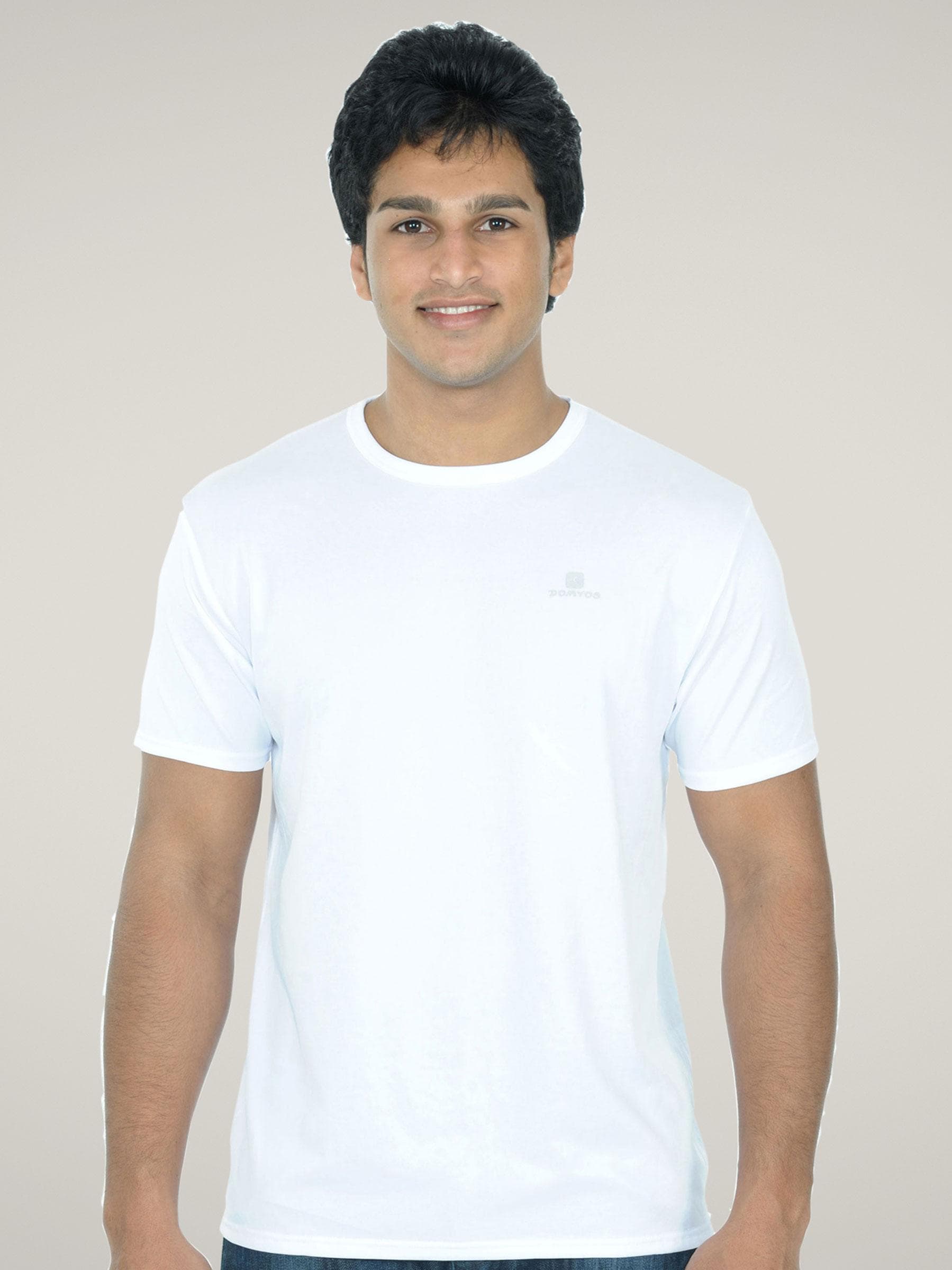Domyos Men White Dry-Fit T-shirt