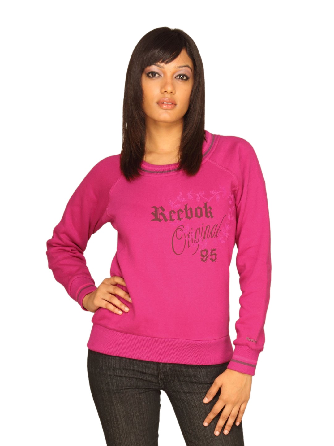 Reebok Women Boat-Neck Wildberry Sweatshirt