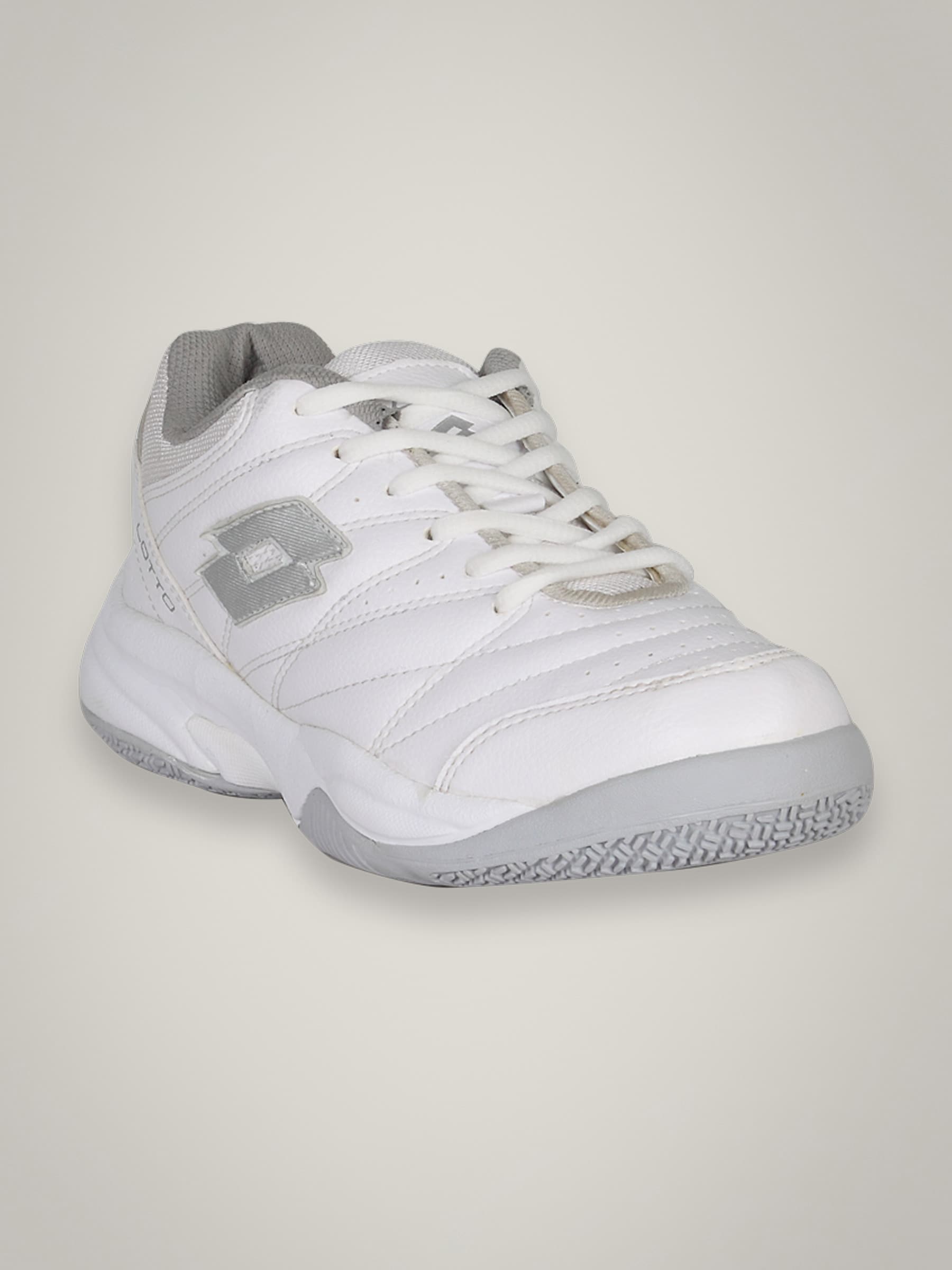 Lotto Men Court Logo White-Silver Shoe