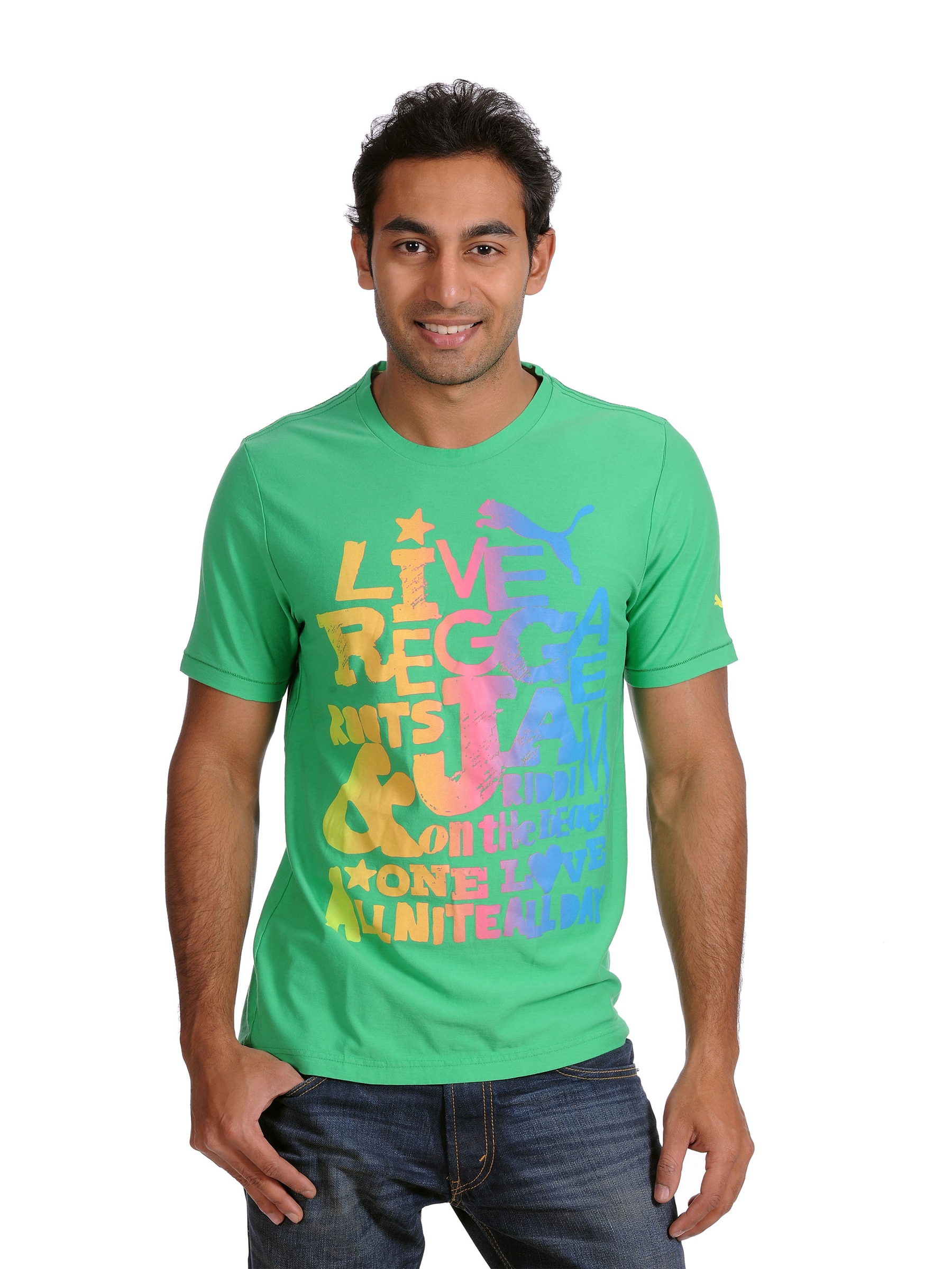 Puma Mens Reggae All Night Green T-shirt