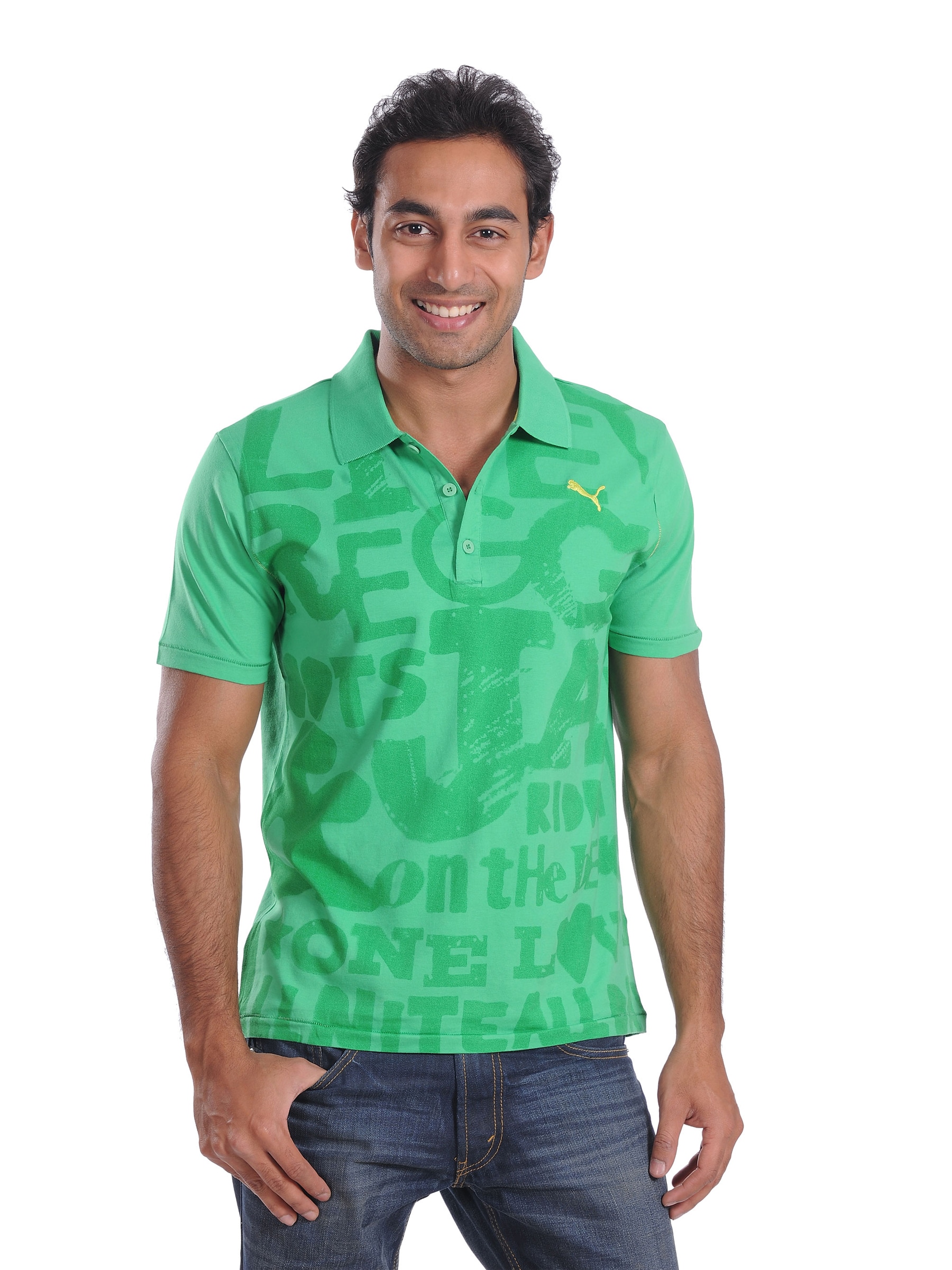 Puma Mens One Love Reggae Polo T-shirt