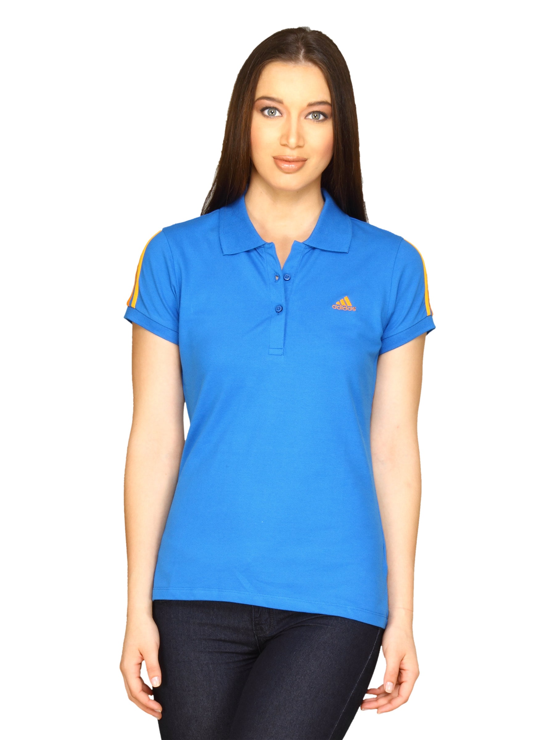 ADIDAS Womens Blue  Polo T-shirt