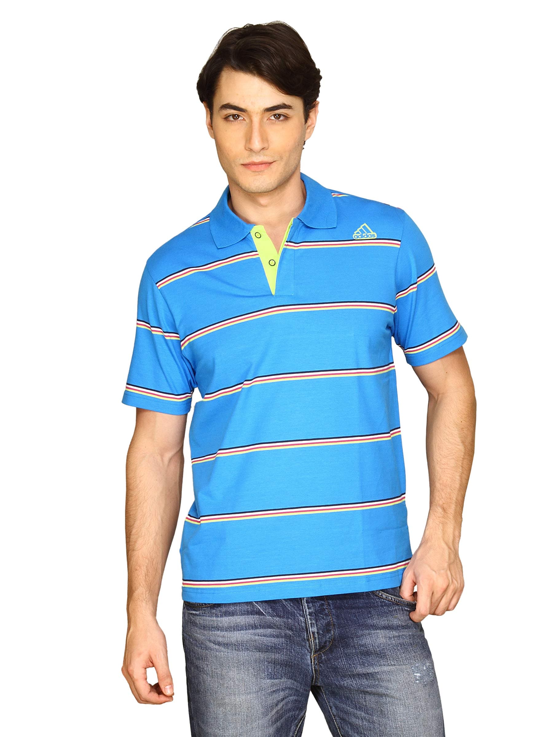 ADIDAS Men Classic Blue Striped T-shirt