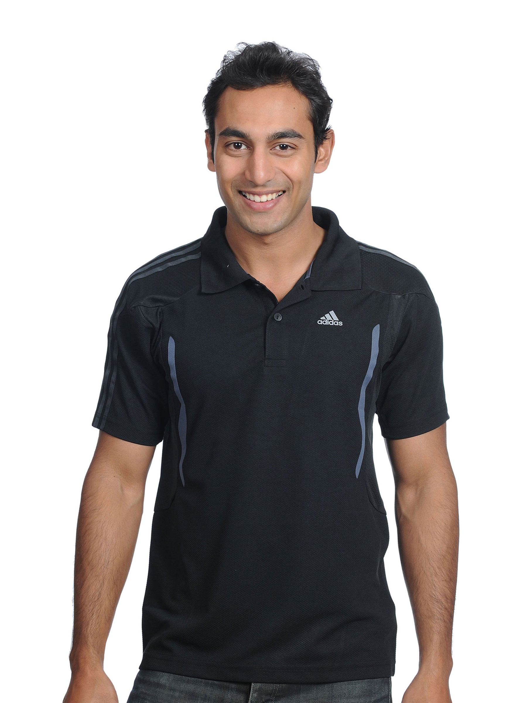 ADIDAS Mens Classic Collar Black Polo T-shirt