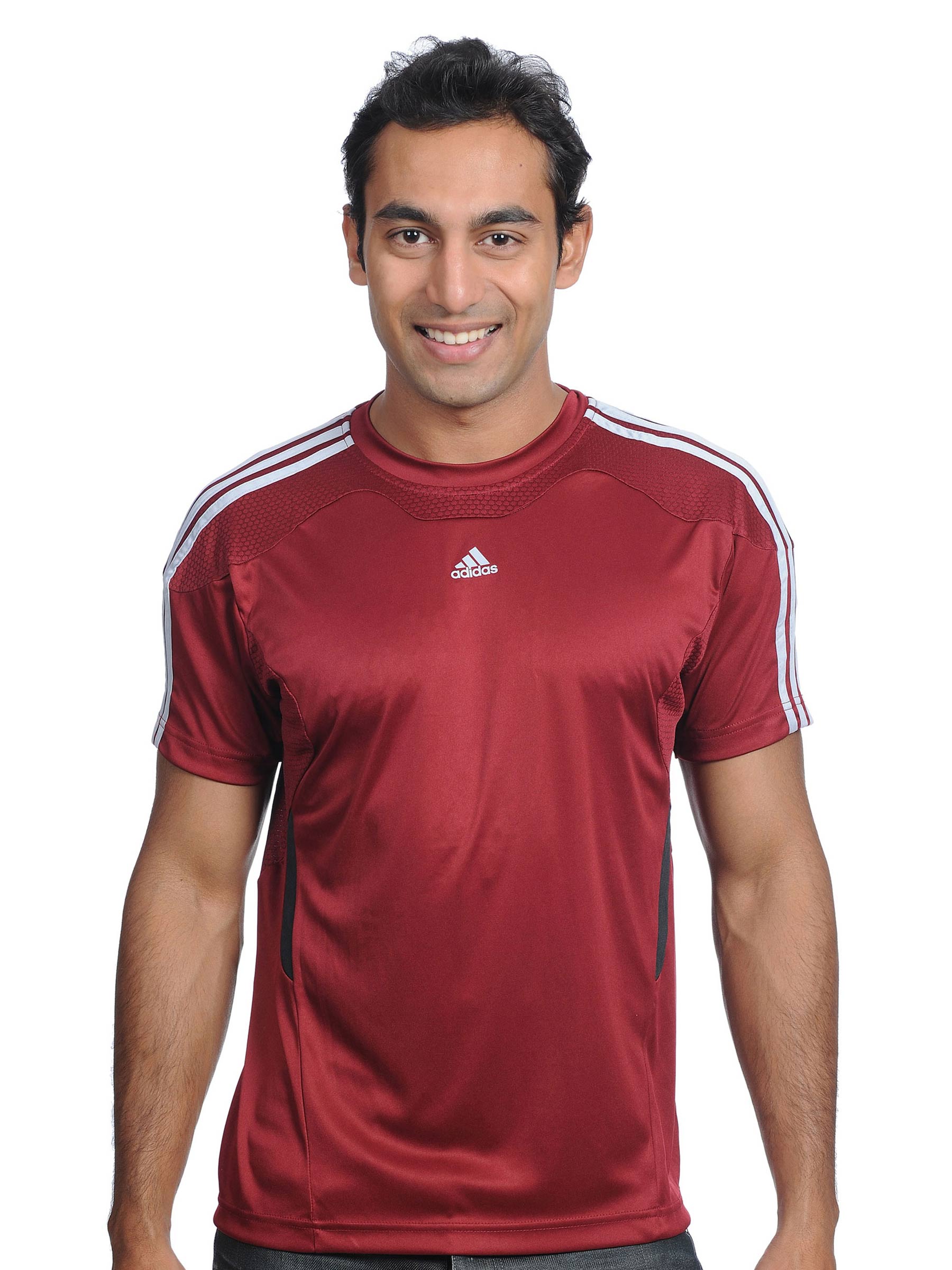 ADIDAS Mens Fitted Red T-shirt