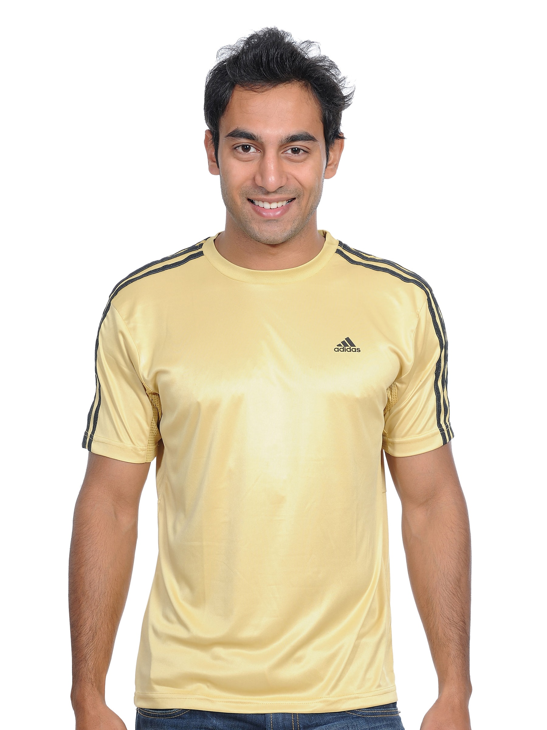 ADIDAS Mens Light Yellow T-shirt