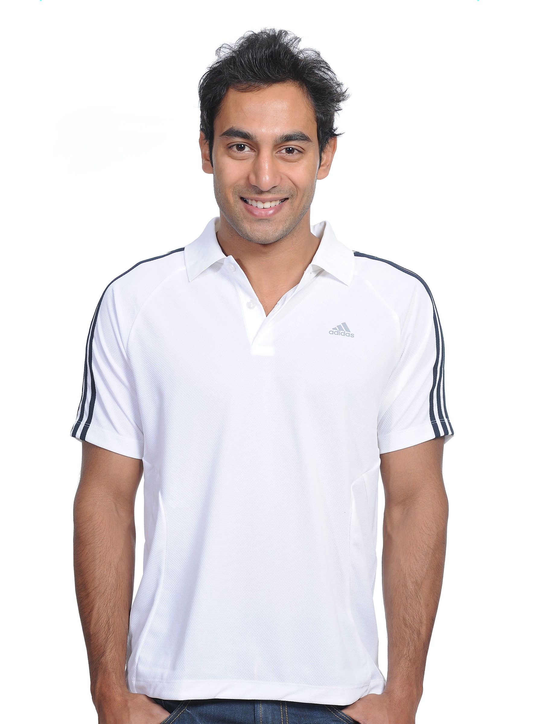 ADIDAS Men's White Polo T-shirt