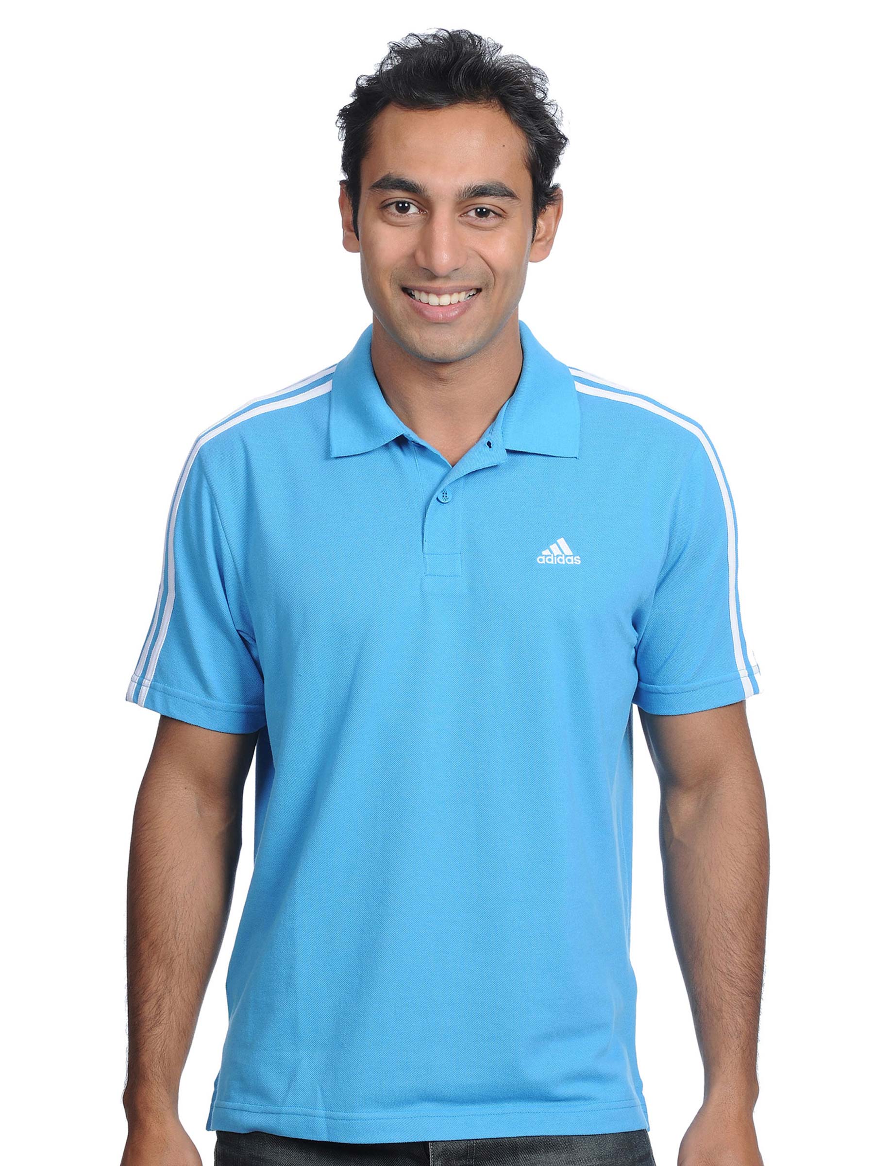 ADIDAS Mens Polo Blue Polo T-shirt