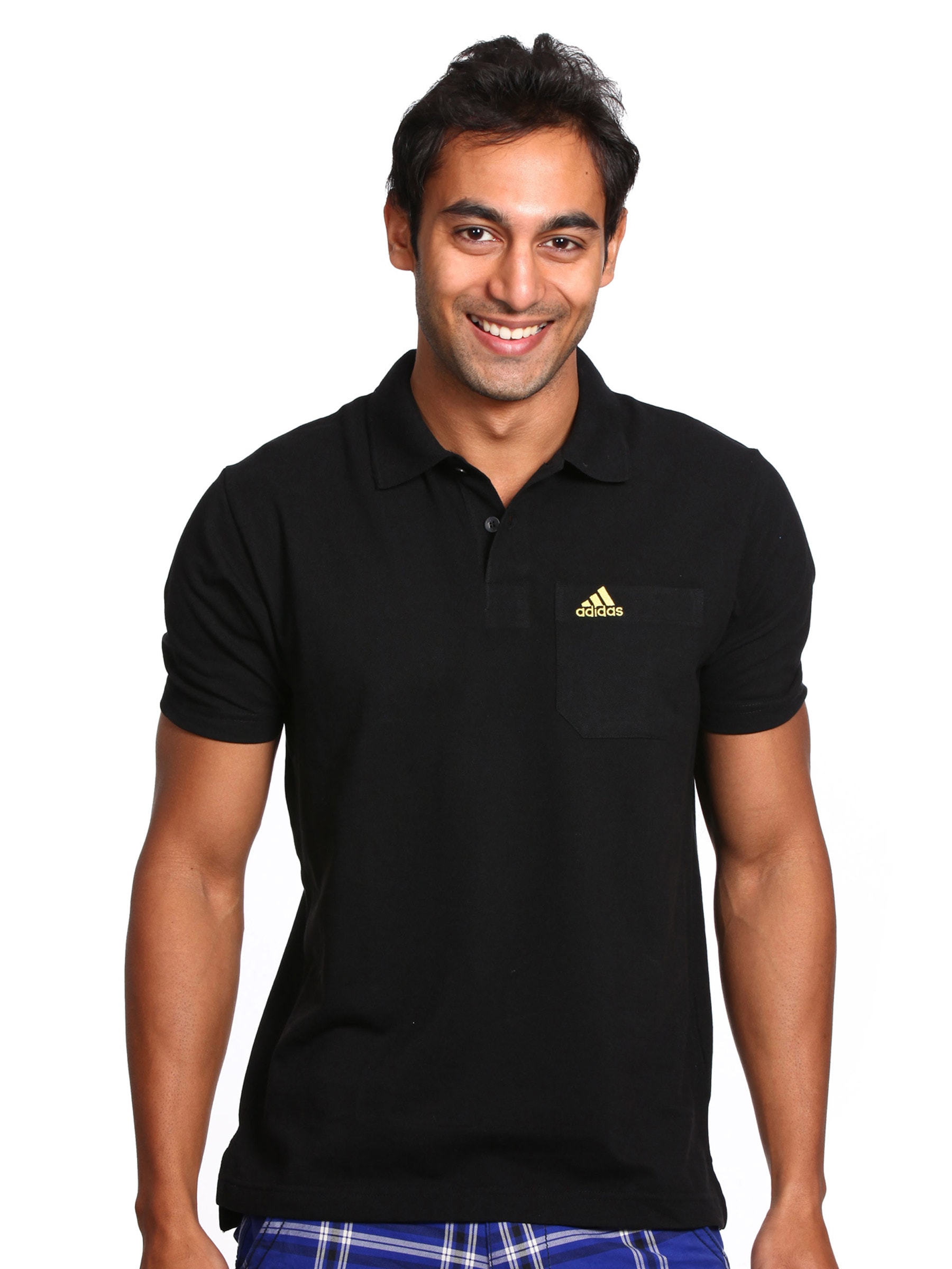 Adidas Men Black Polo T-shirt