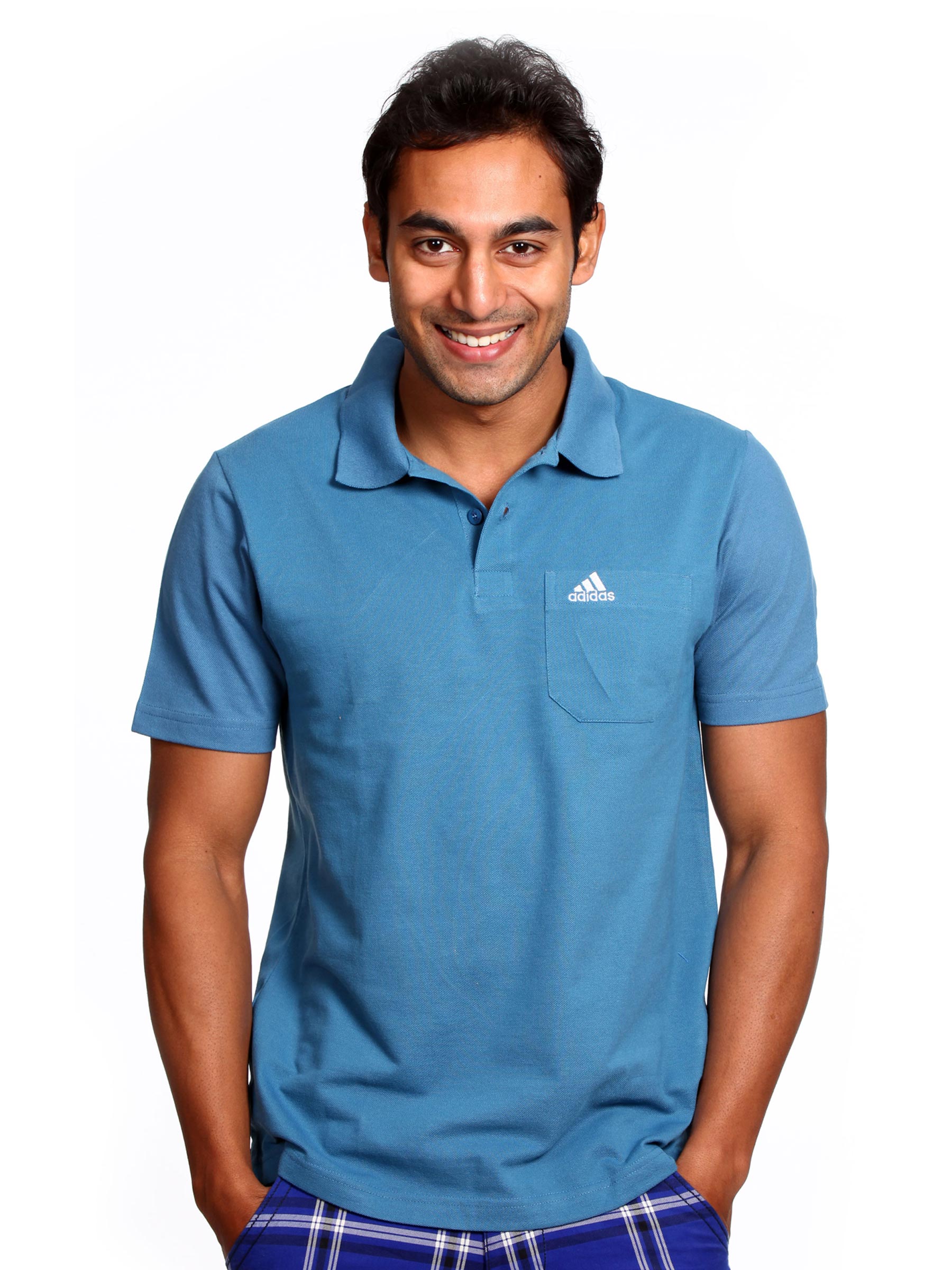 Adidas Men Blue Polo T-shirt