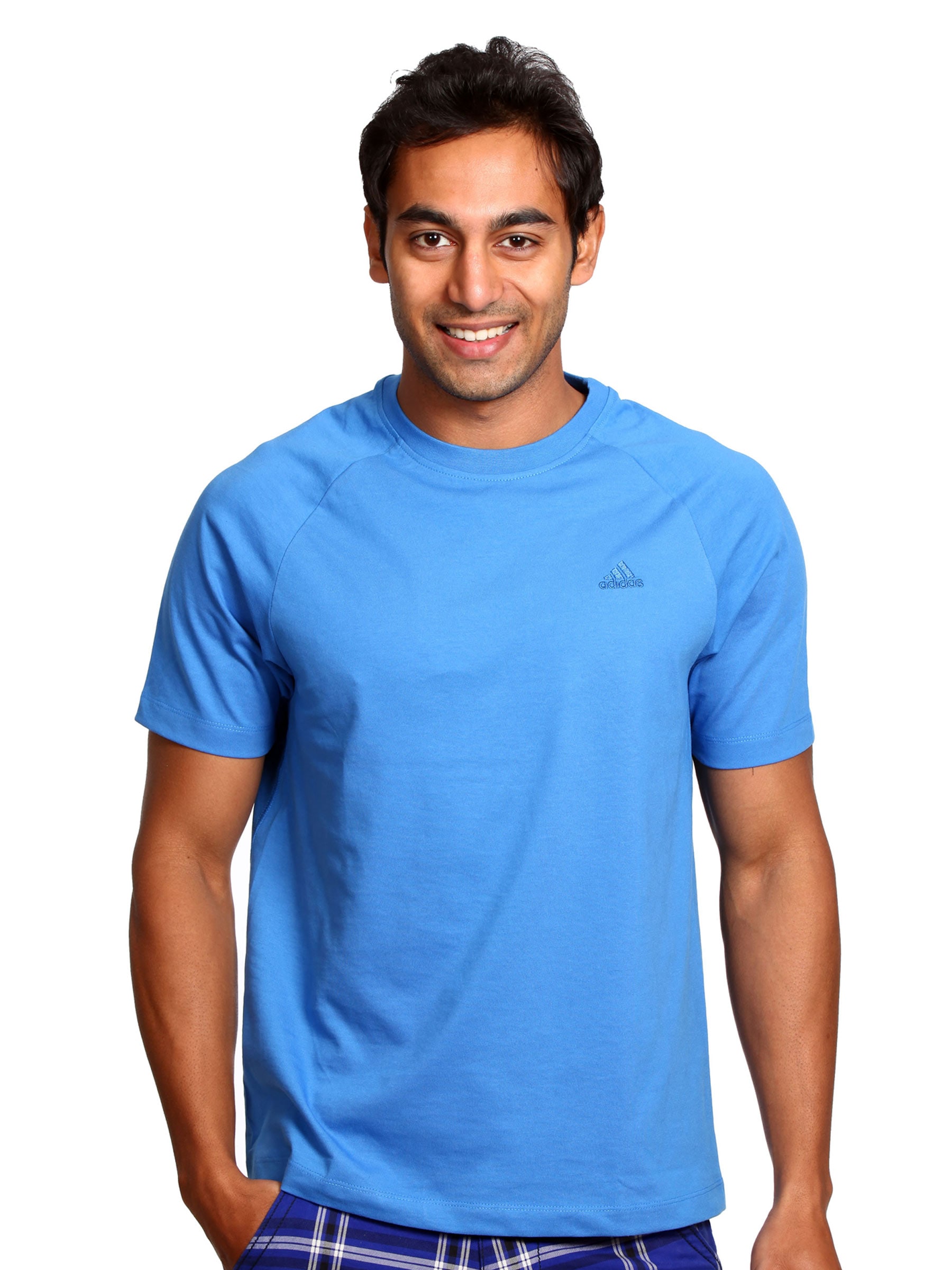 ADIDAS Men Crew Neck Blue T-shirt