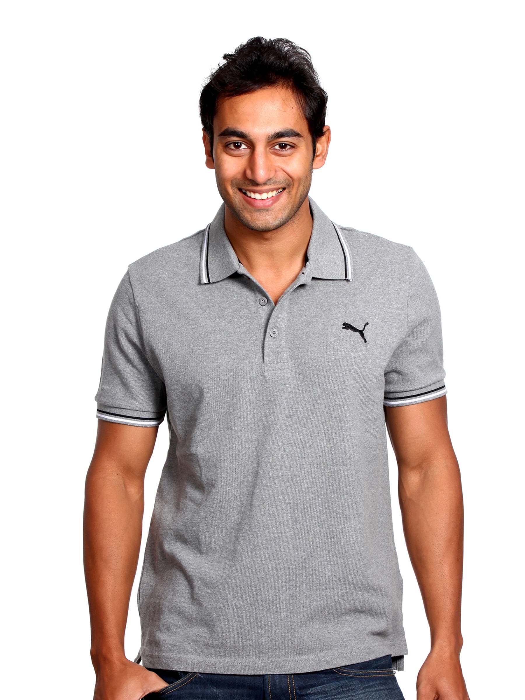 Puma Men's Foundation Grey Polo T-shirt