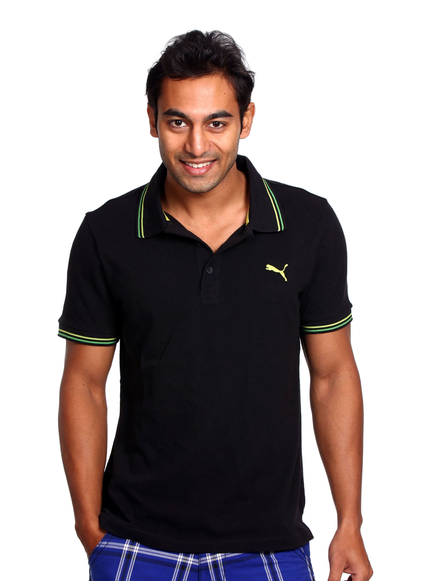 Puma Men's Foundation limea Black Polo T-shirt