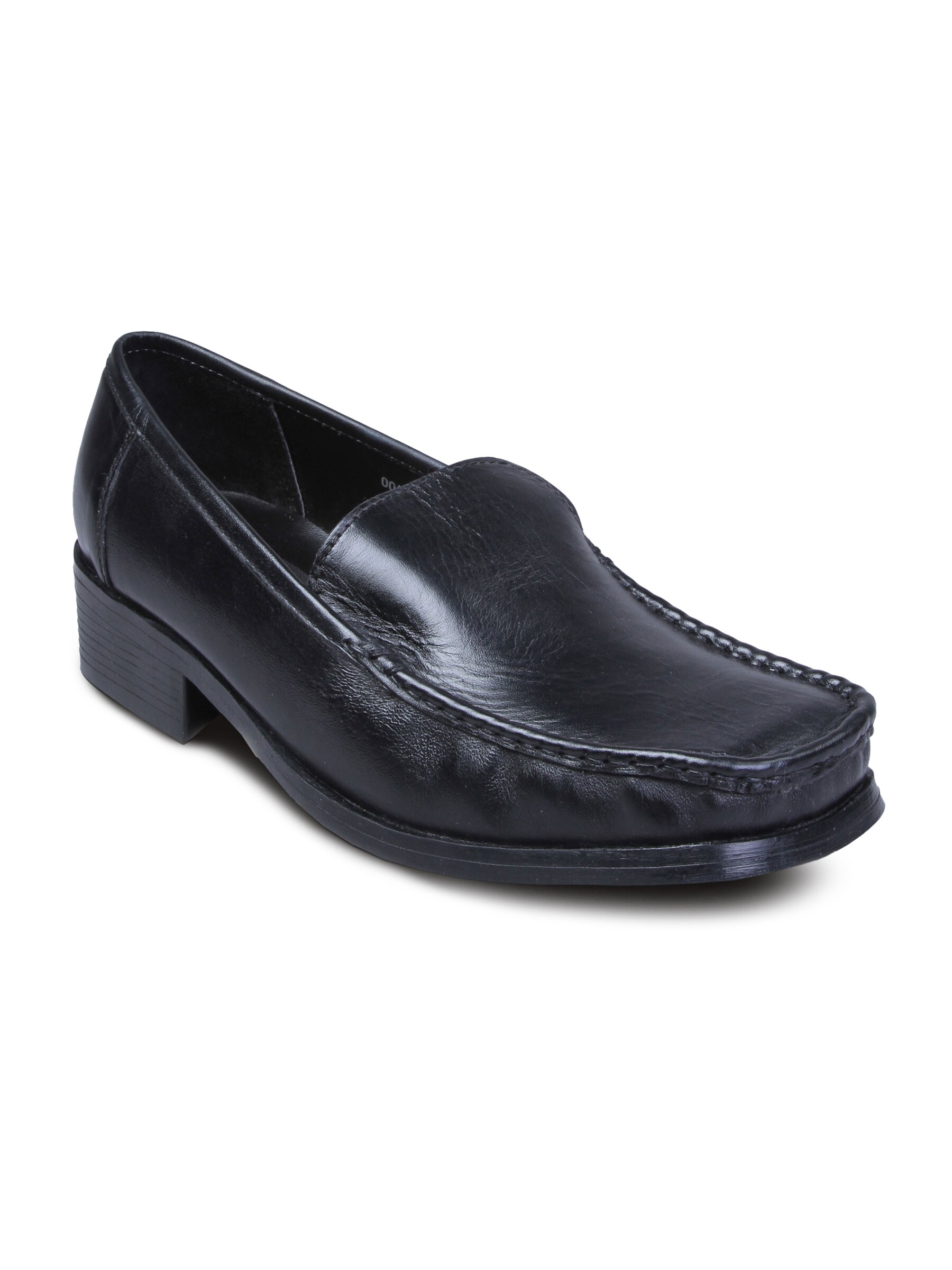 Carlton London Men Black Leather Casual Shoes.