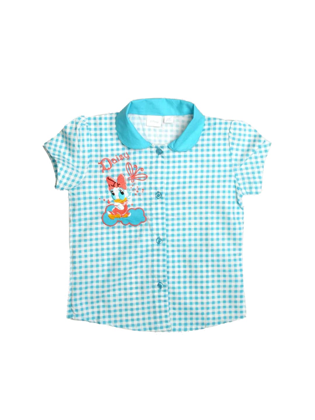 Disney Kids Girl's Blue Check Kidswear Shirt