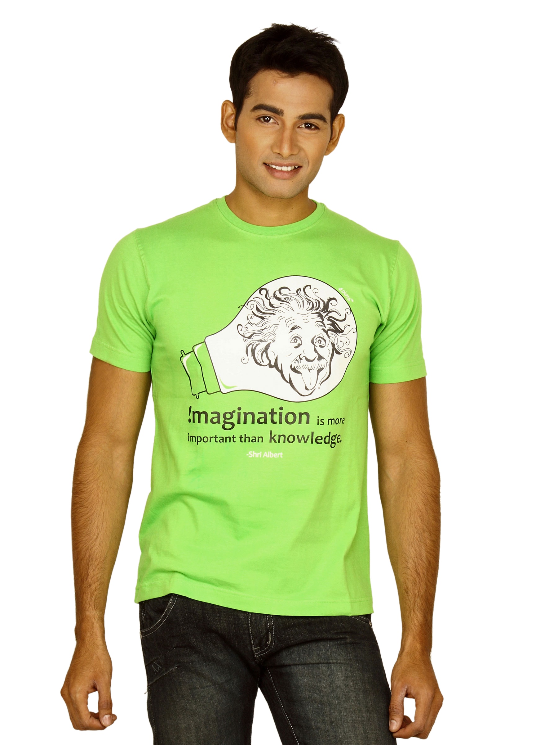 Ediots Men's Imagination Important Green T-shirt