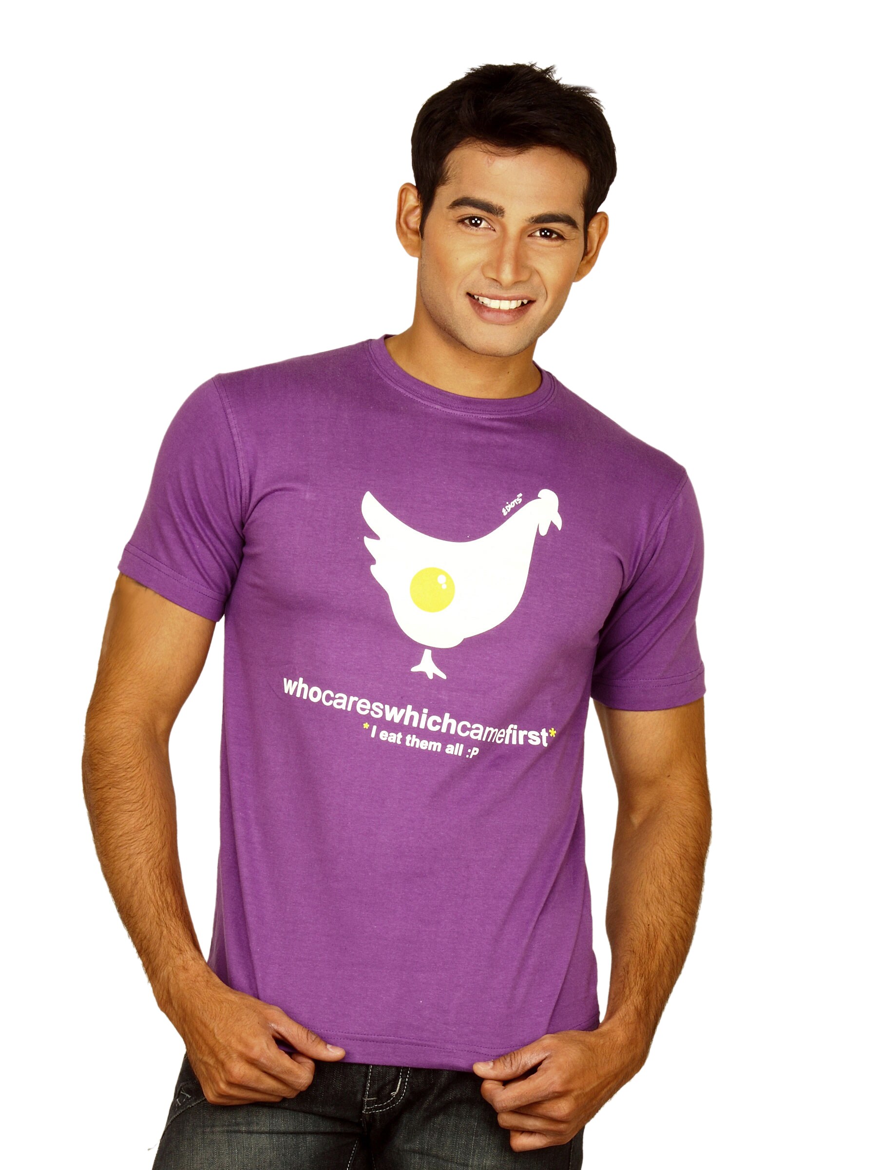 Ediots Men's Who Cares Purple T-shirt