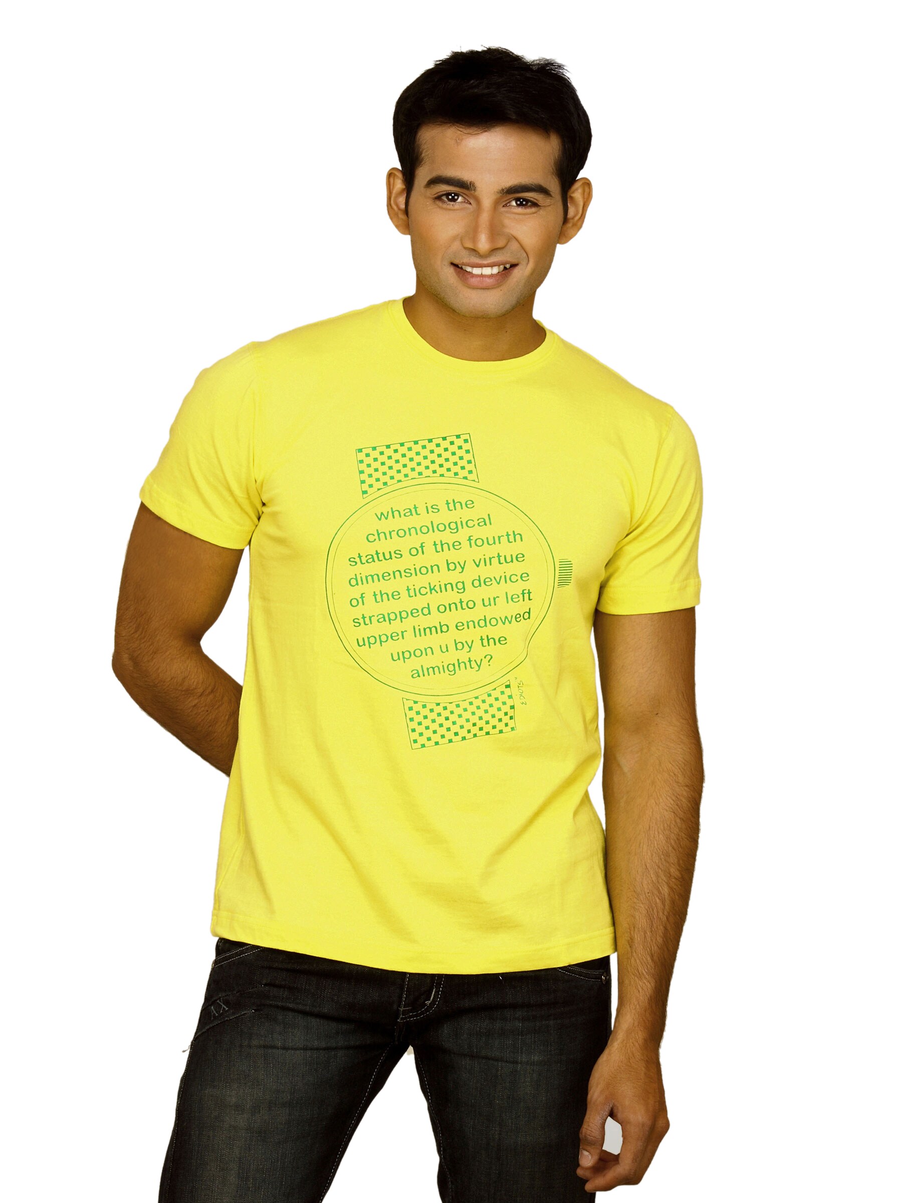 Ediots Men's Chronological Status Yellow T-shirt