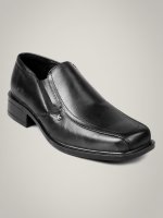 Lee Cooper Men's Formal Leather Slip-On Black Shoe