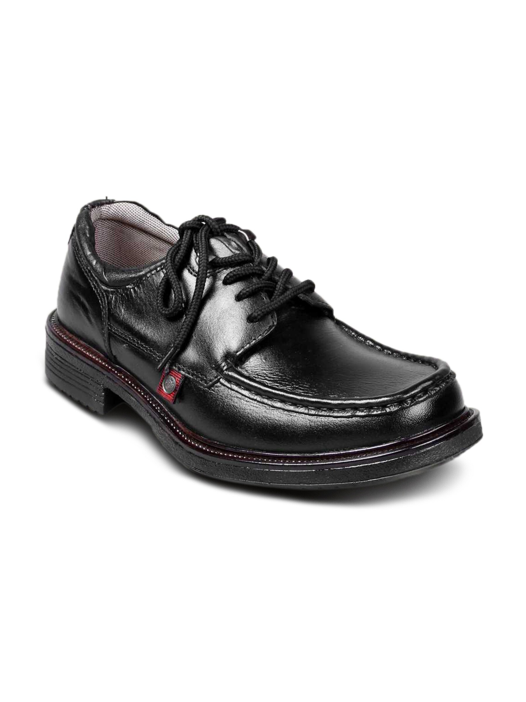 Lee Cooper Men Leather Semi Formal Black Shoe