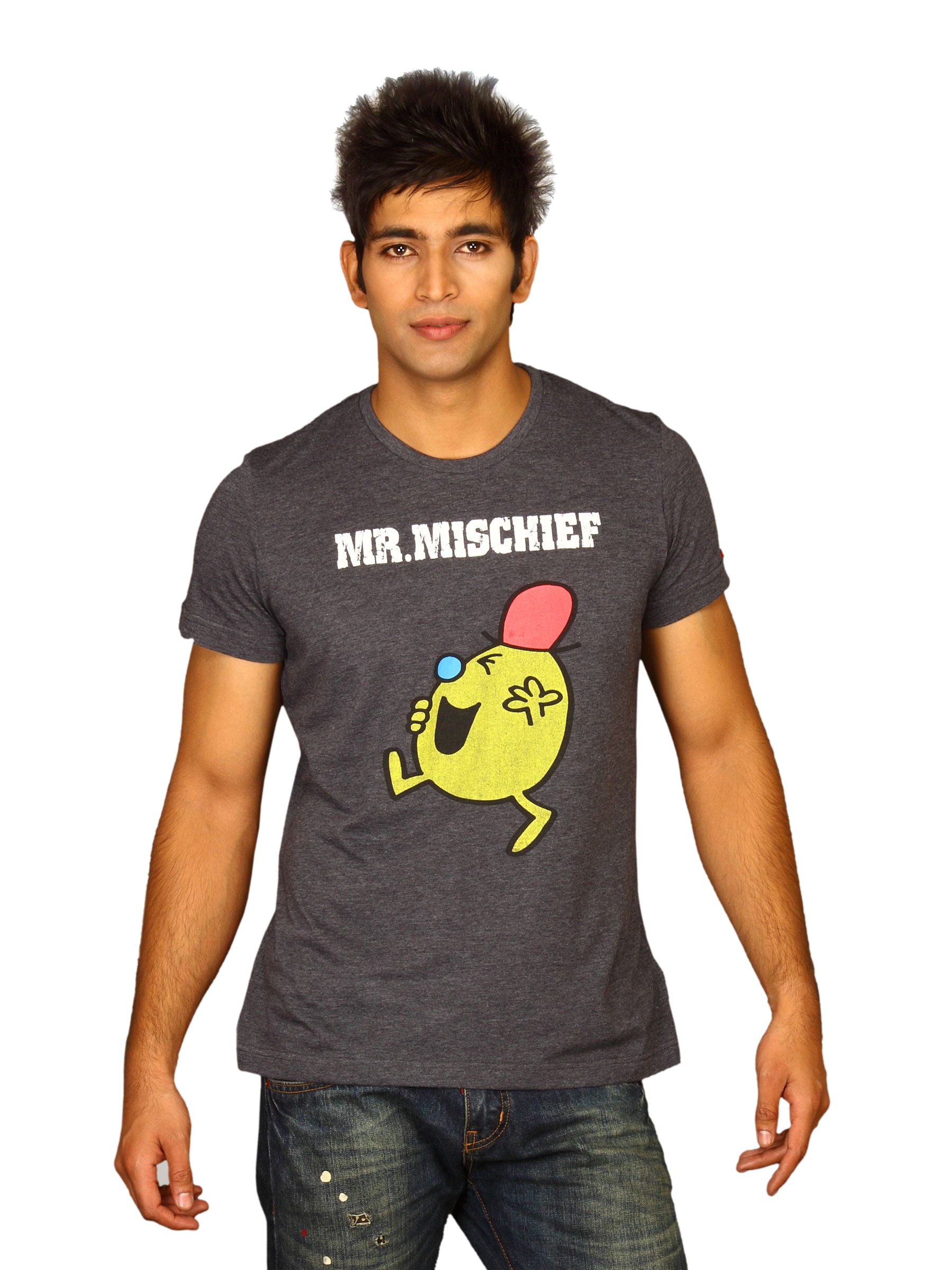 Mr.Men Men's Mr.Mischief Dark Grey T-shirt
