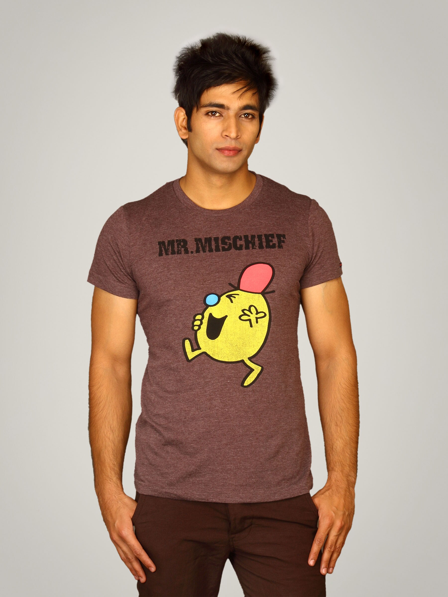 Mr.Men Men's Mr.Mischief Wine T-shirt