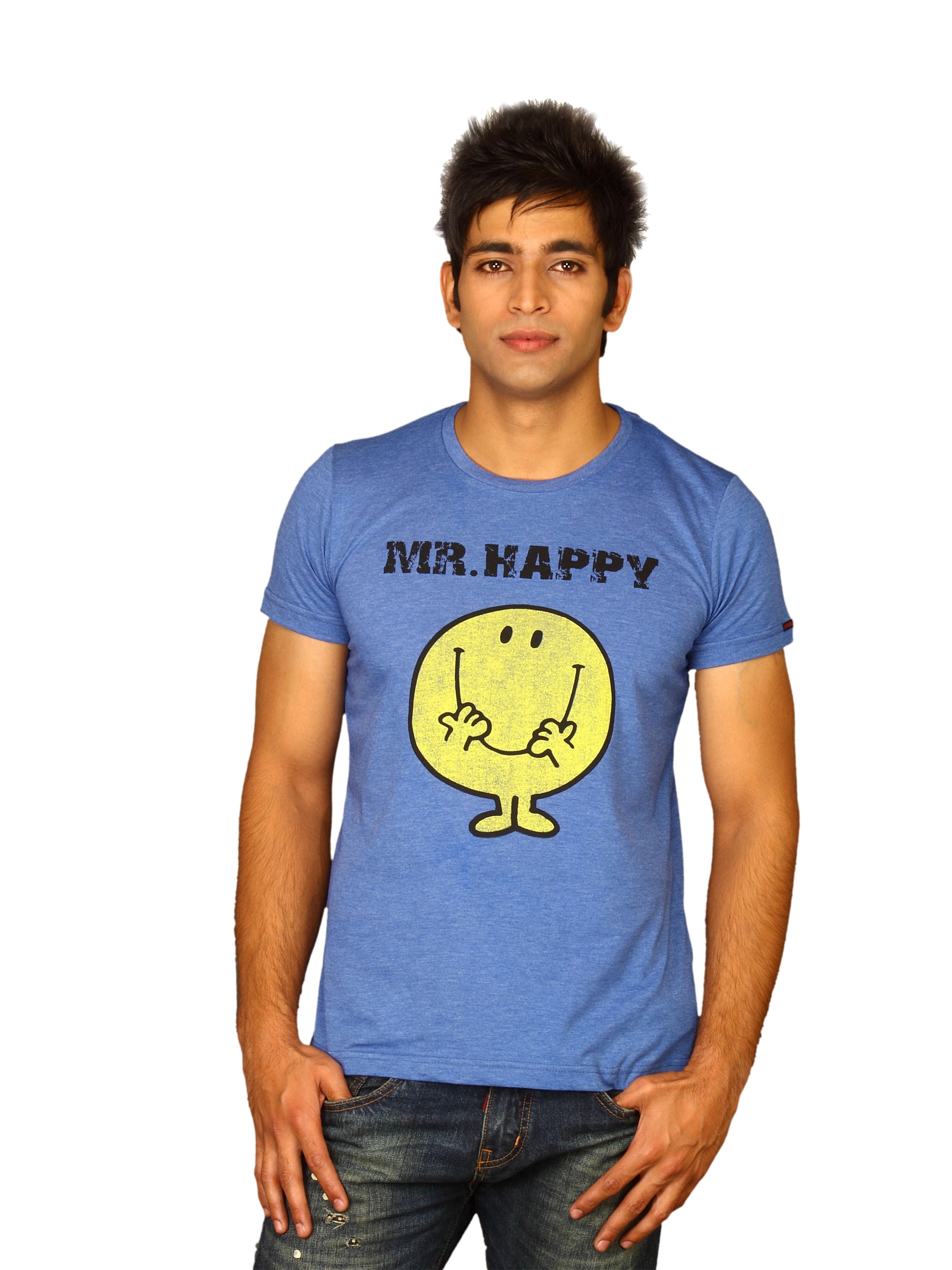 Mr.Men Men's Mr.Happy Blue T-shirt