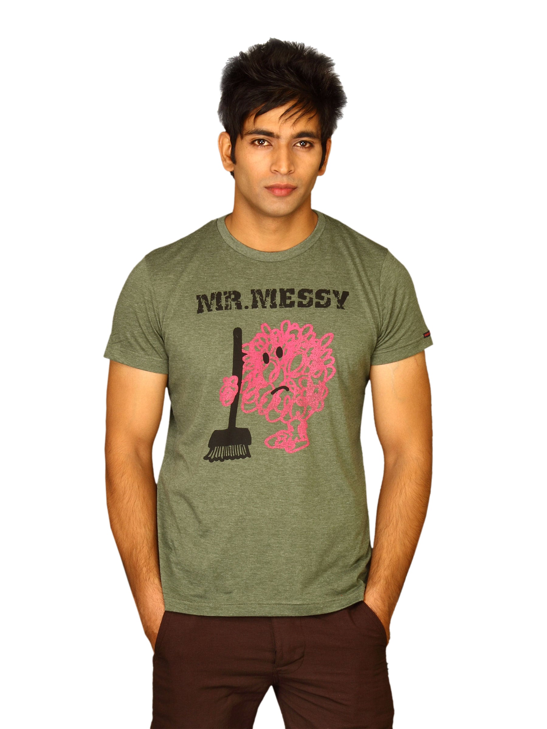 Mr.Men Men's Mr.Messy Lt Grey T-shirt