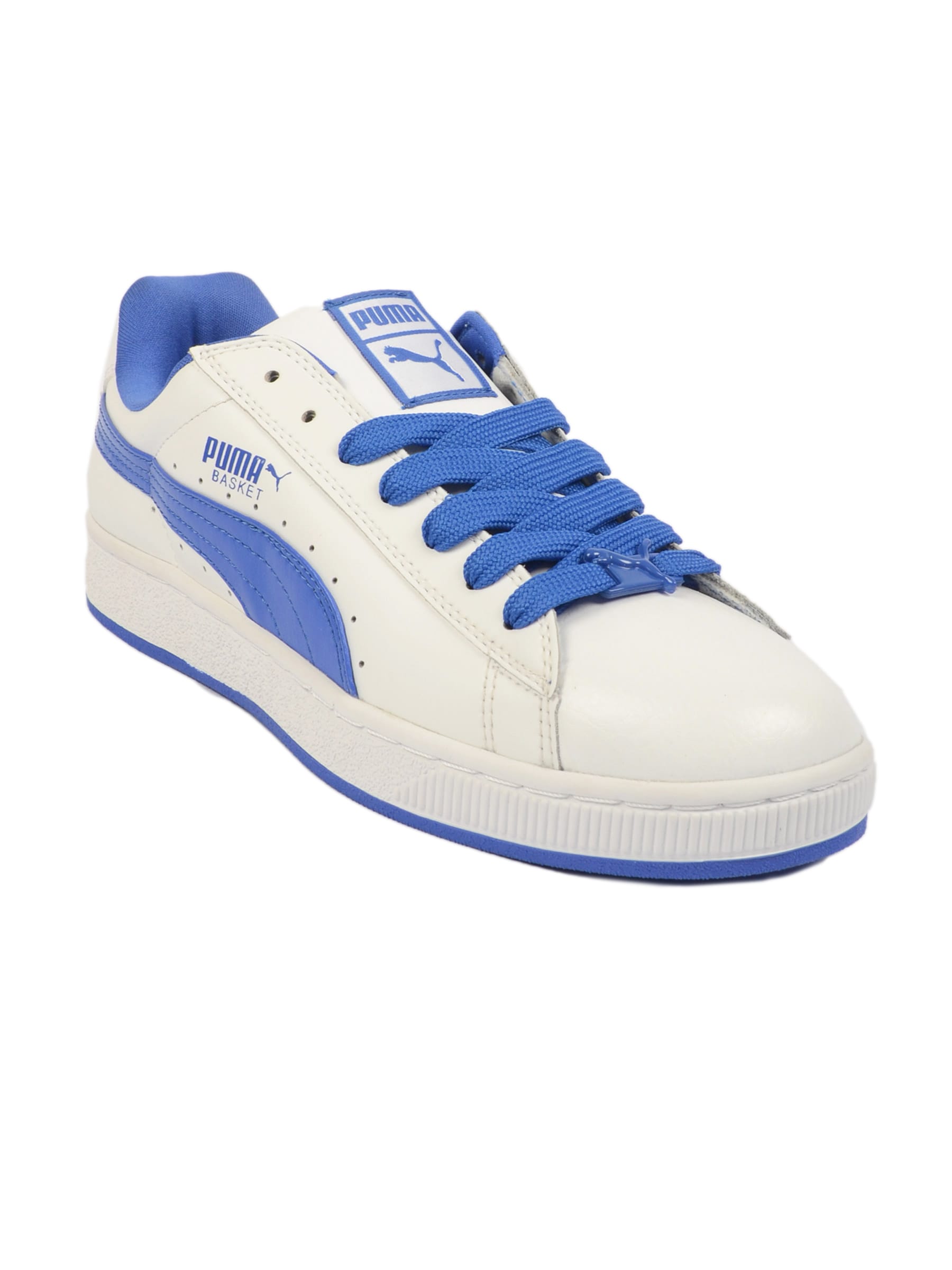 Puma Men's Basket Biz White & Blue Shoe