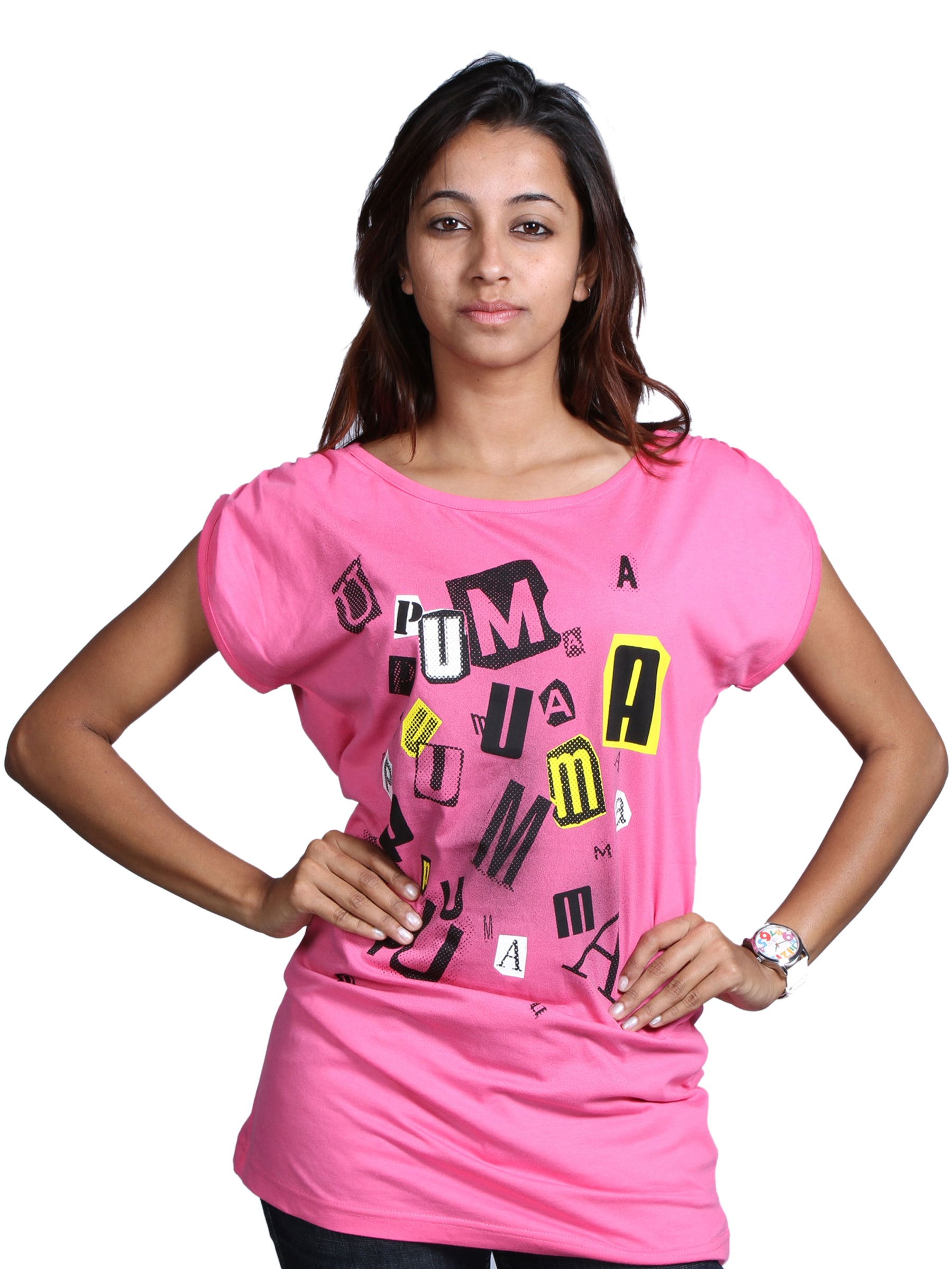 Puma Women's Punk Graphic Pink T-shirt