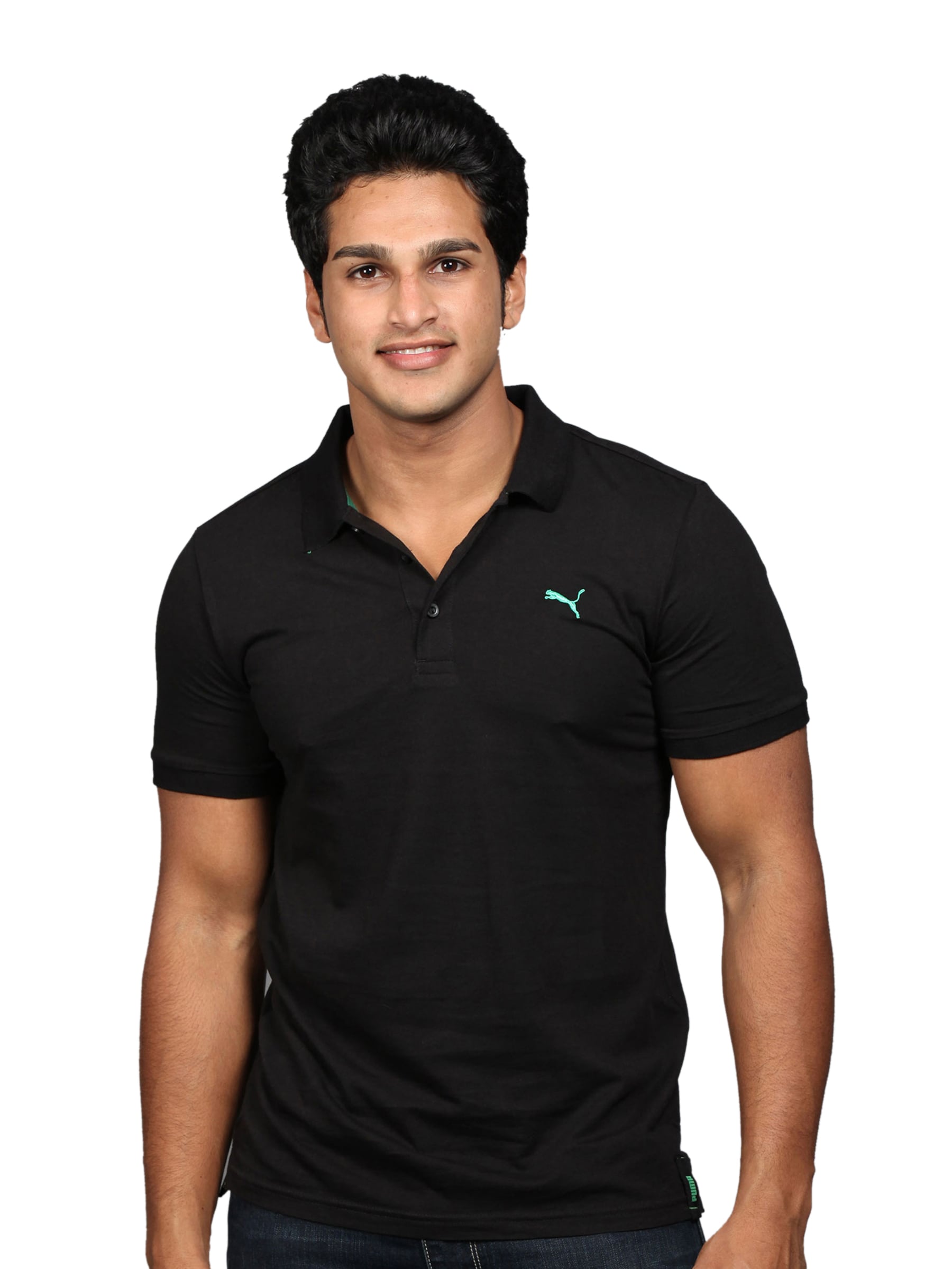 Puma Men's Jersey Black Polo T-shirt
