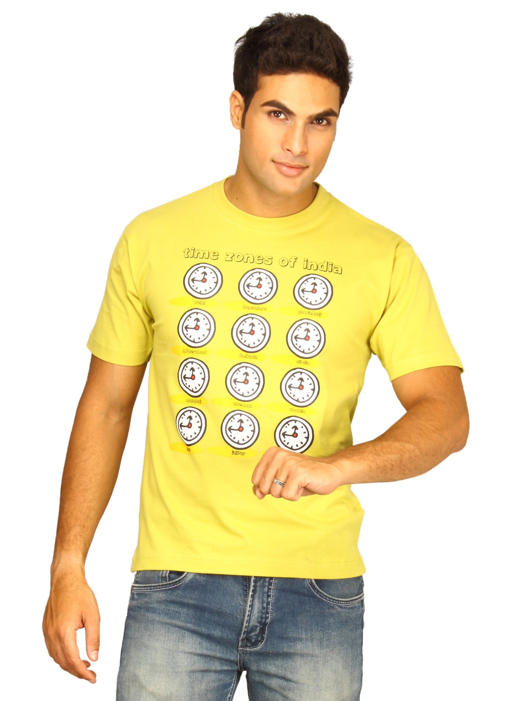 Tantra Men's Time Zone Yellow T-shirt