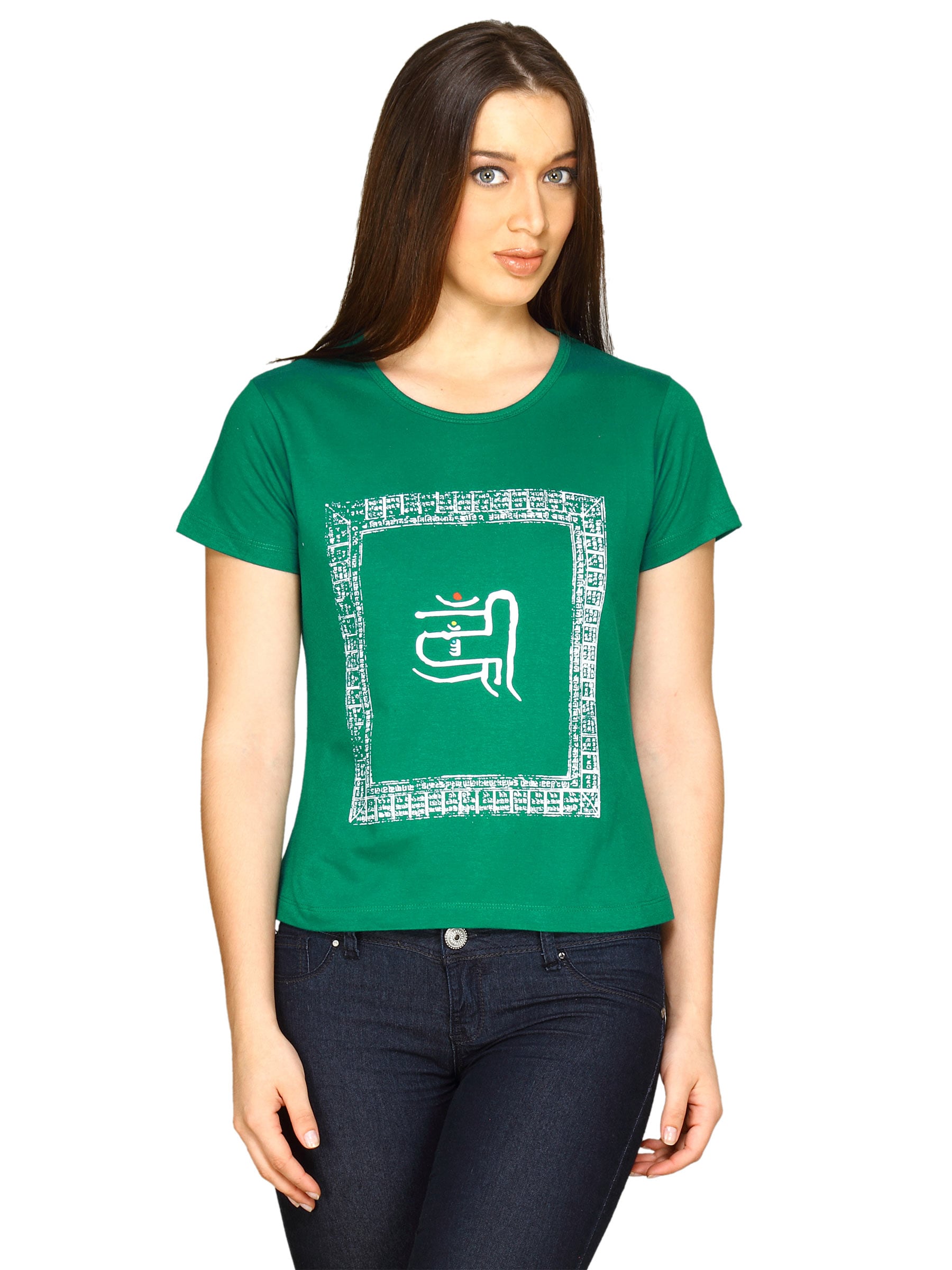 Tantra Women's Shlokas Green T-shirt