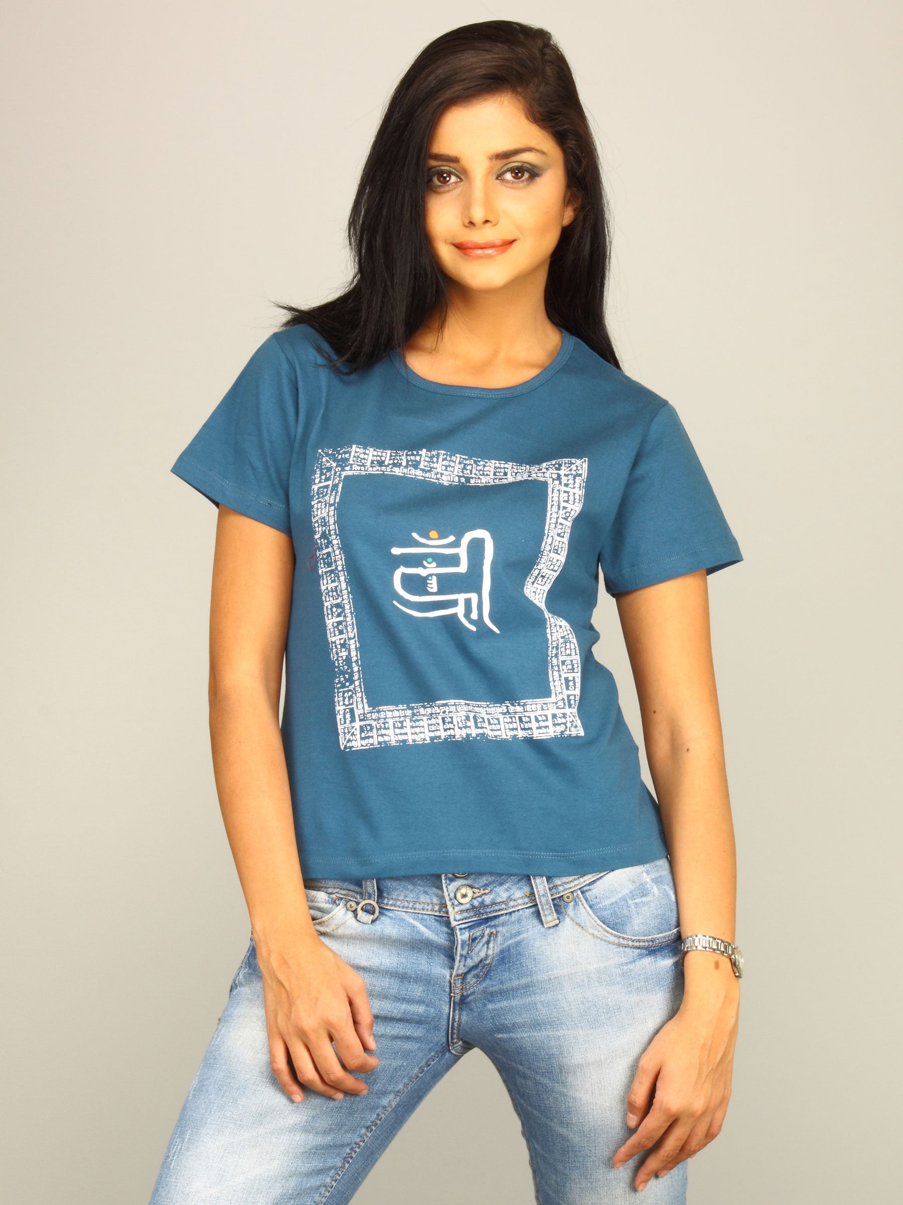Tantra Women's Shlokas Blue T-shirt