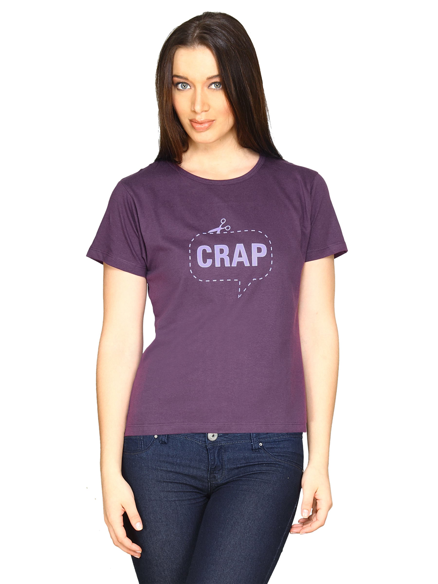 Tantra Women's Cut Crap Purple T-shirt