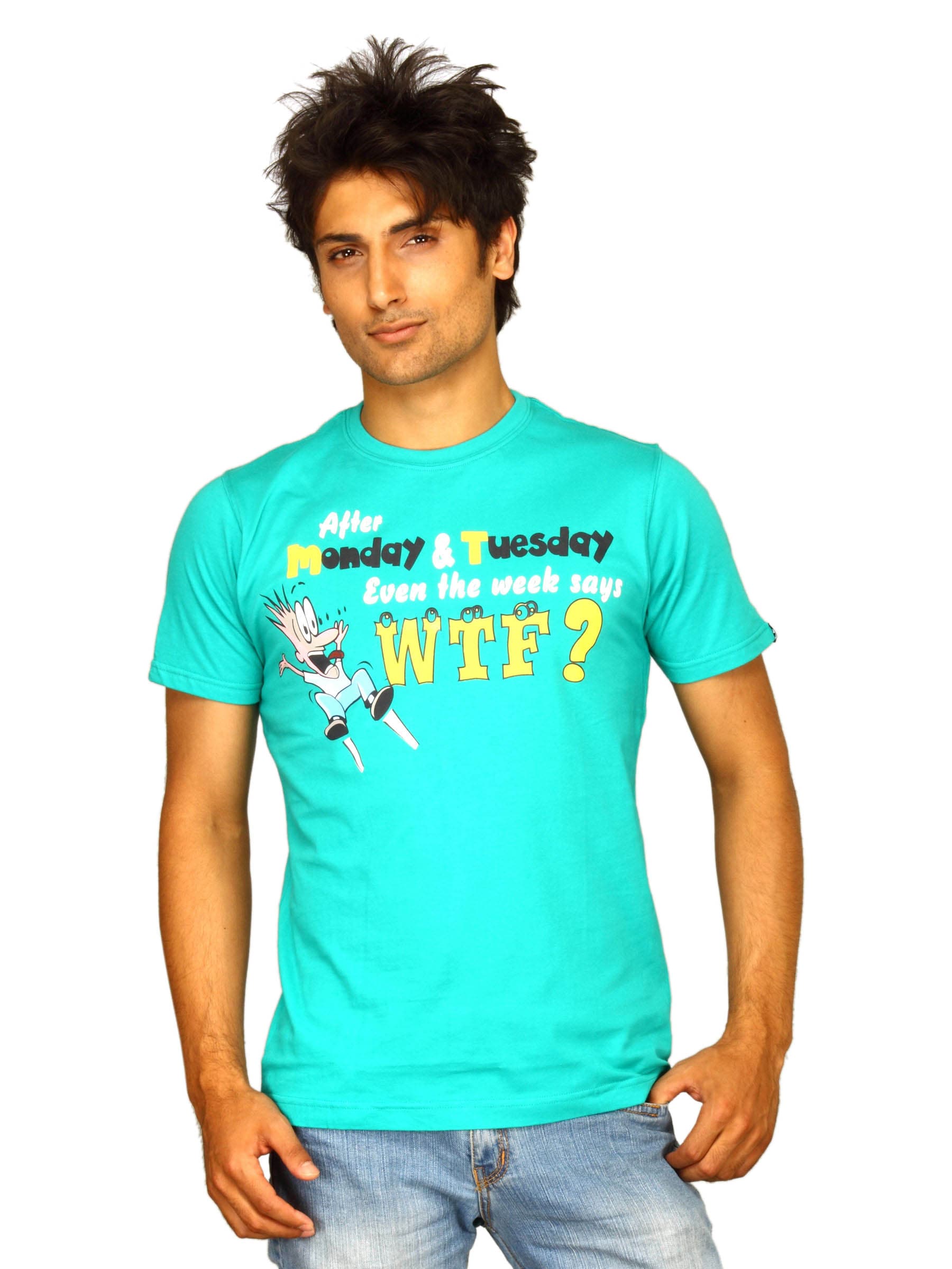 Probase Men's Wtf Turquoise T-Shirt