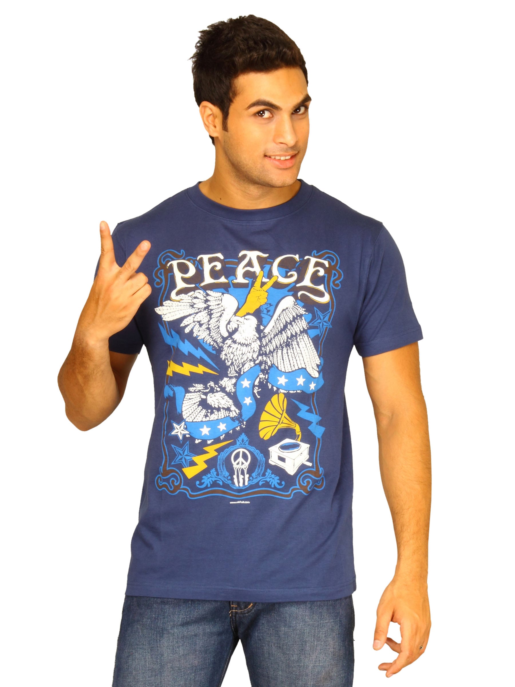Inkfruit Men's Peace Blue T-shirt