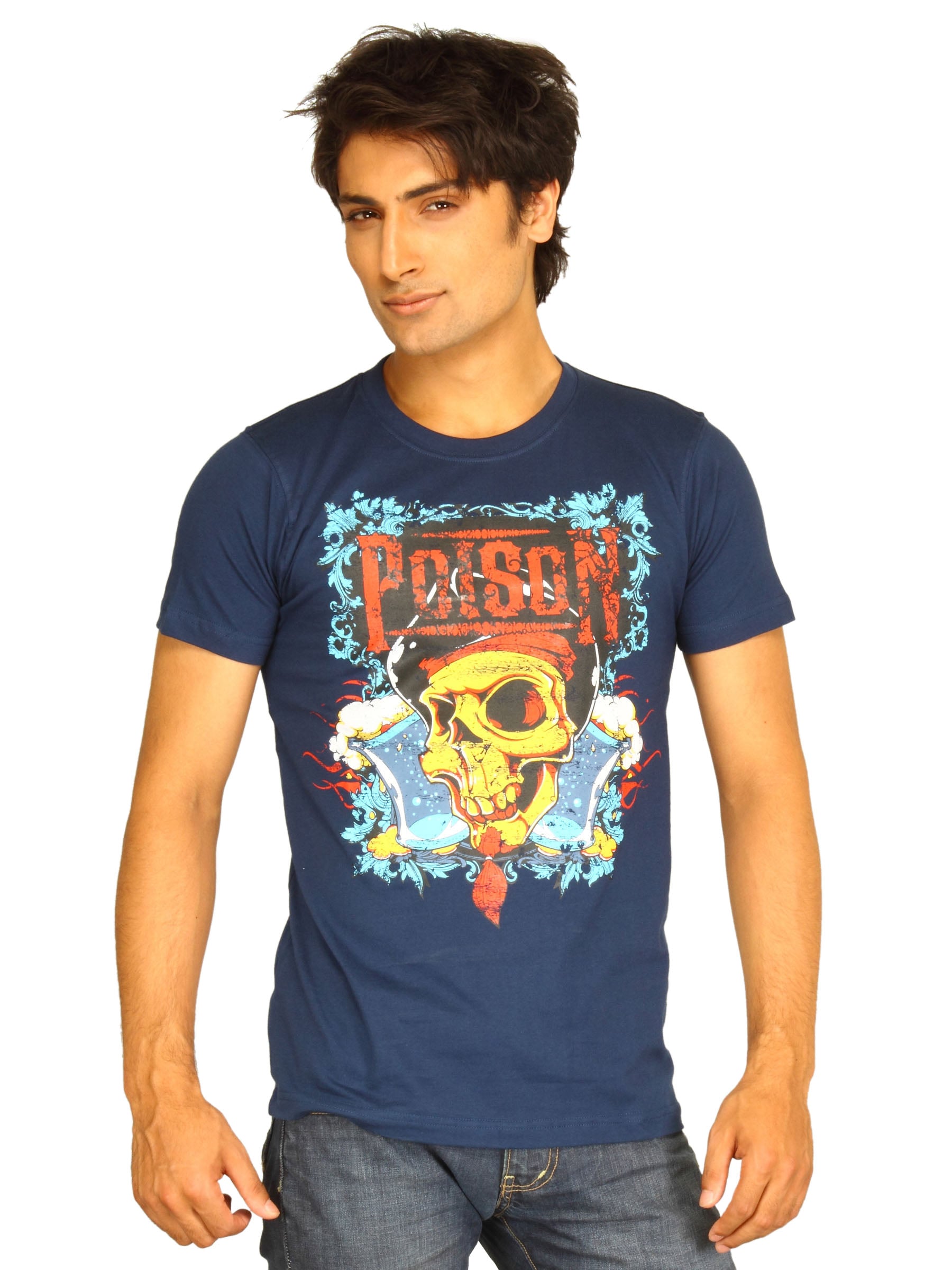 Guerrilla Men's Poison Navy Blue T-shirt