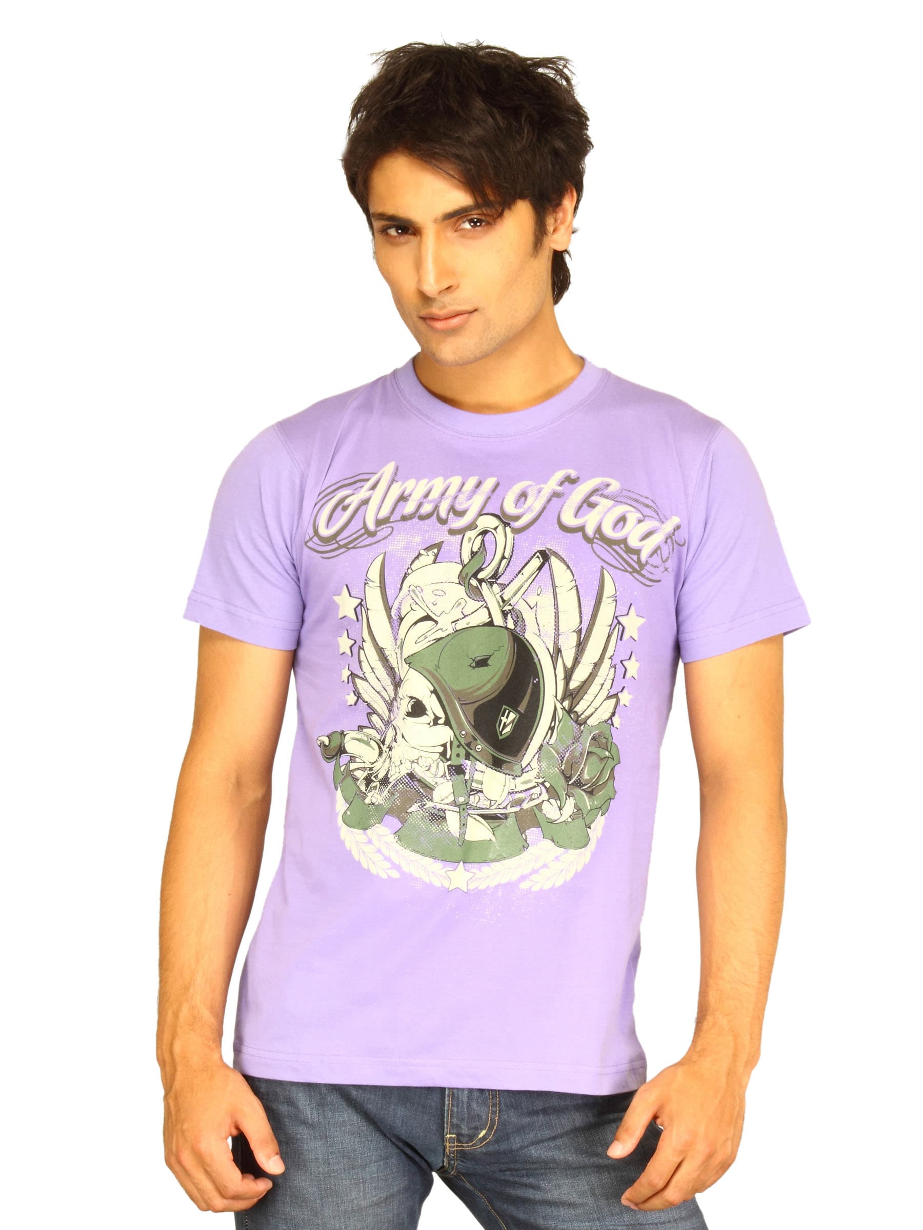 Guerrilla Men's Army Of God Purple T-shirt