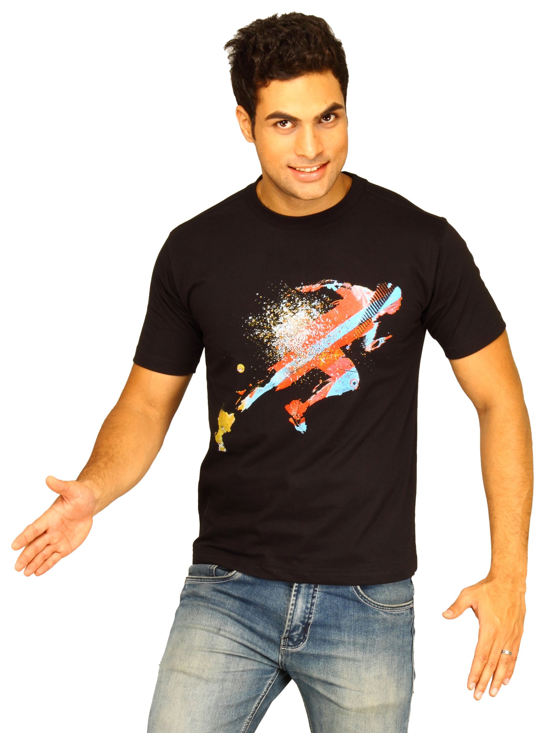 Myntra Men's Need for speed Black T-shirt