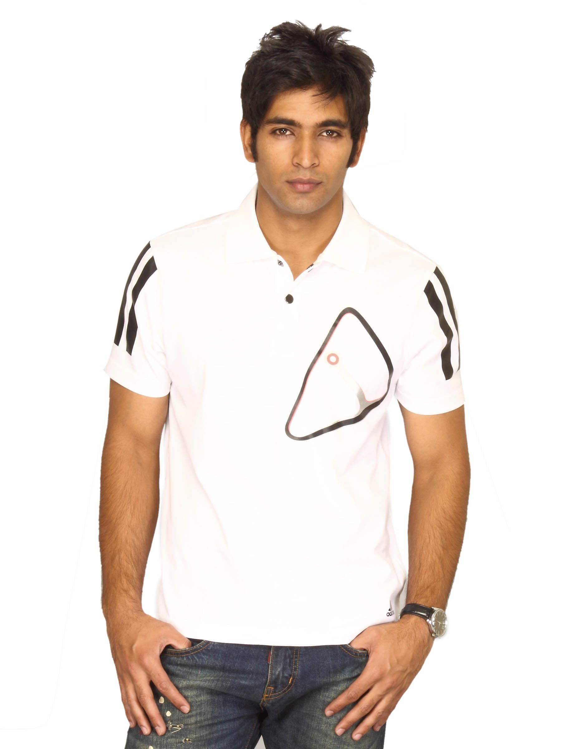 ADIDAS Men's Polo Chrome White T-shirt