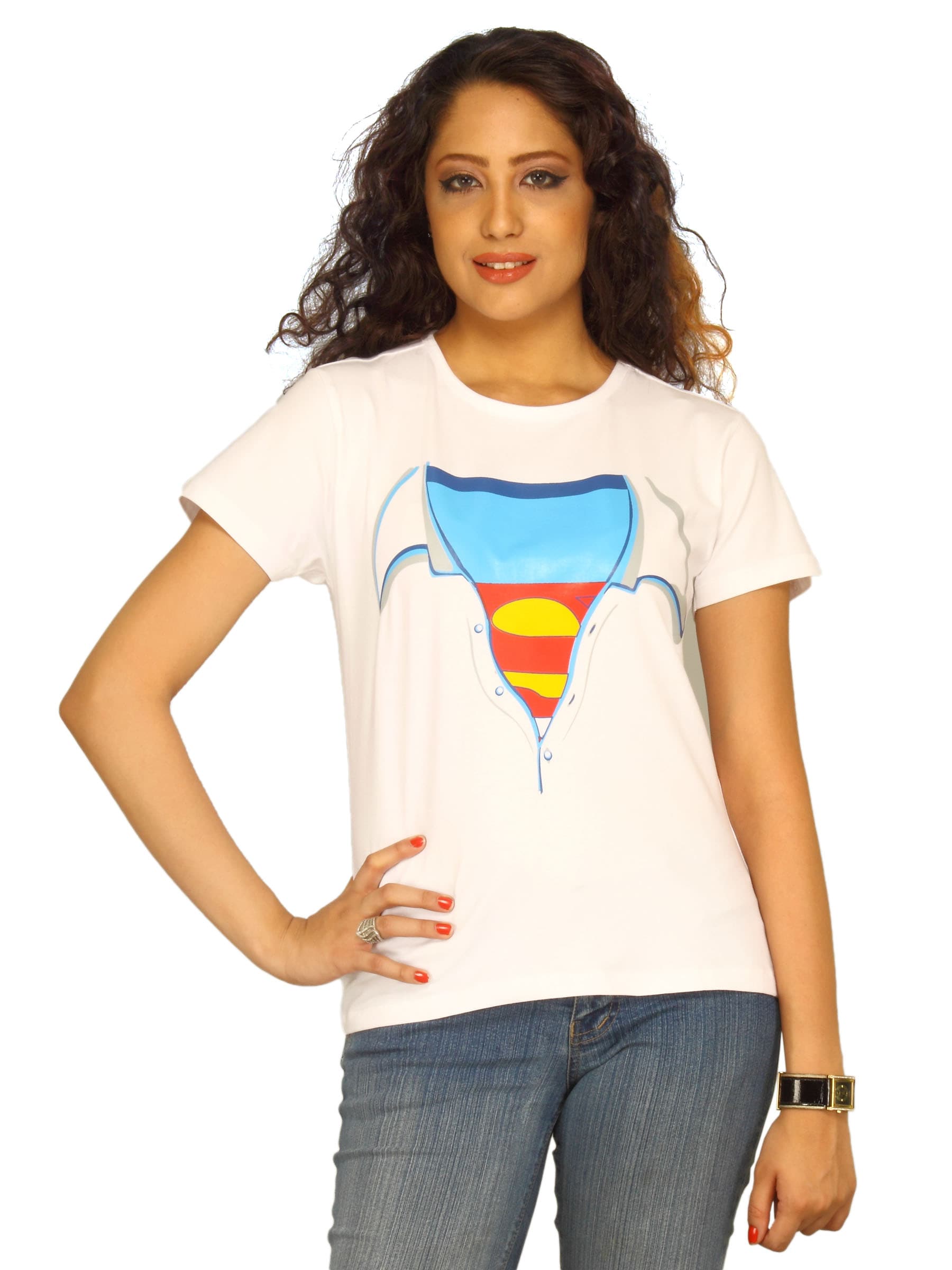 Myntra Women's Hero Within White T-shirt
