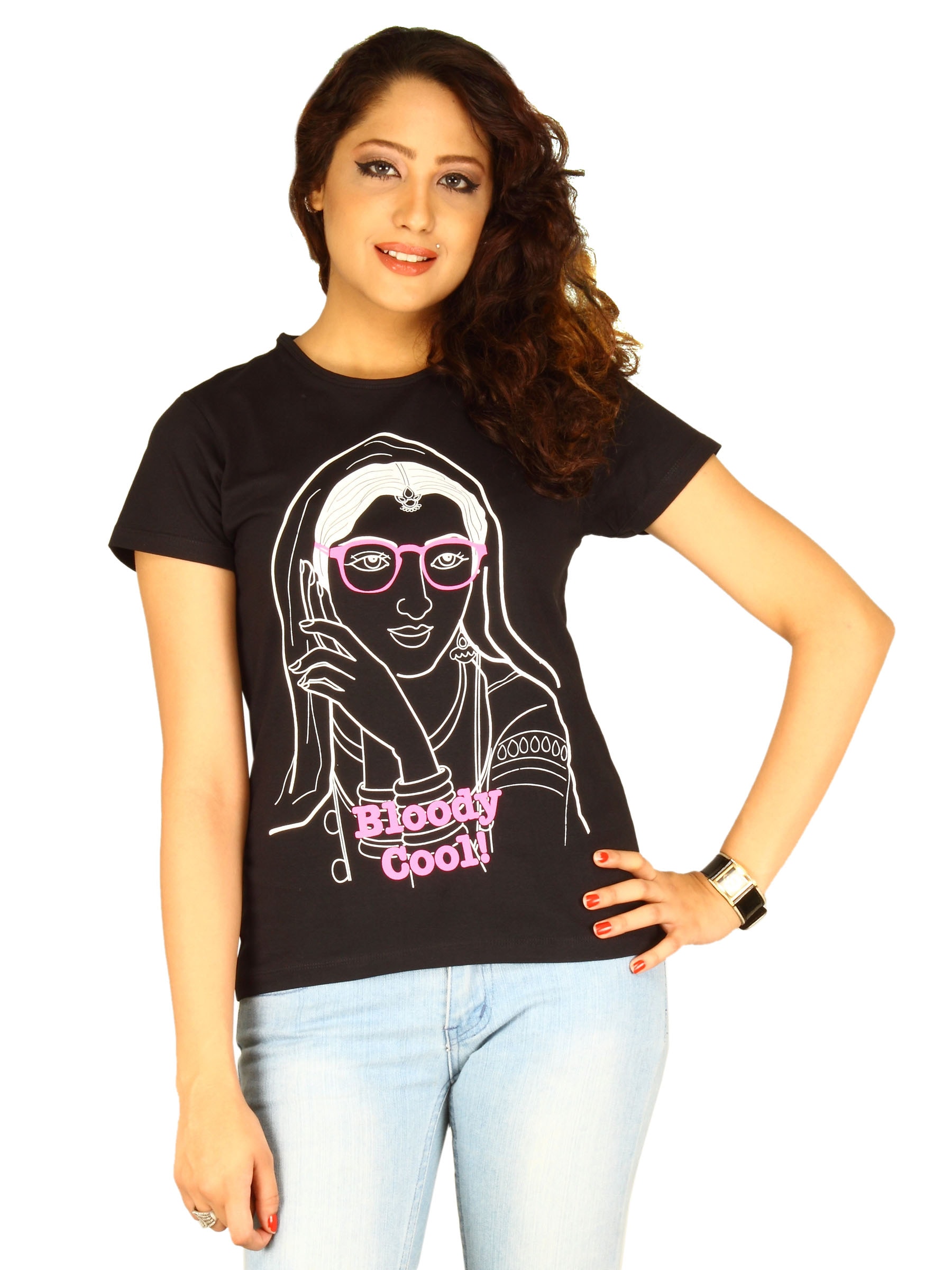 Myntra Women's Bloody Cool Black T-shirt