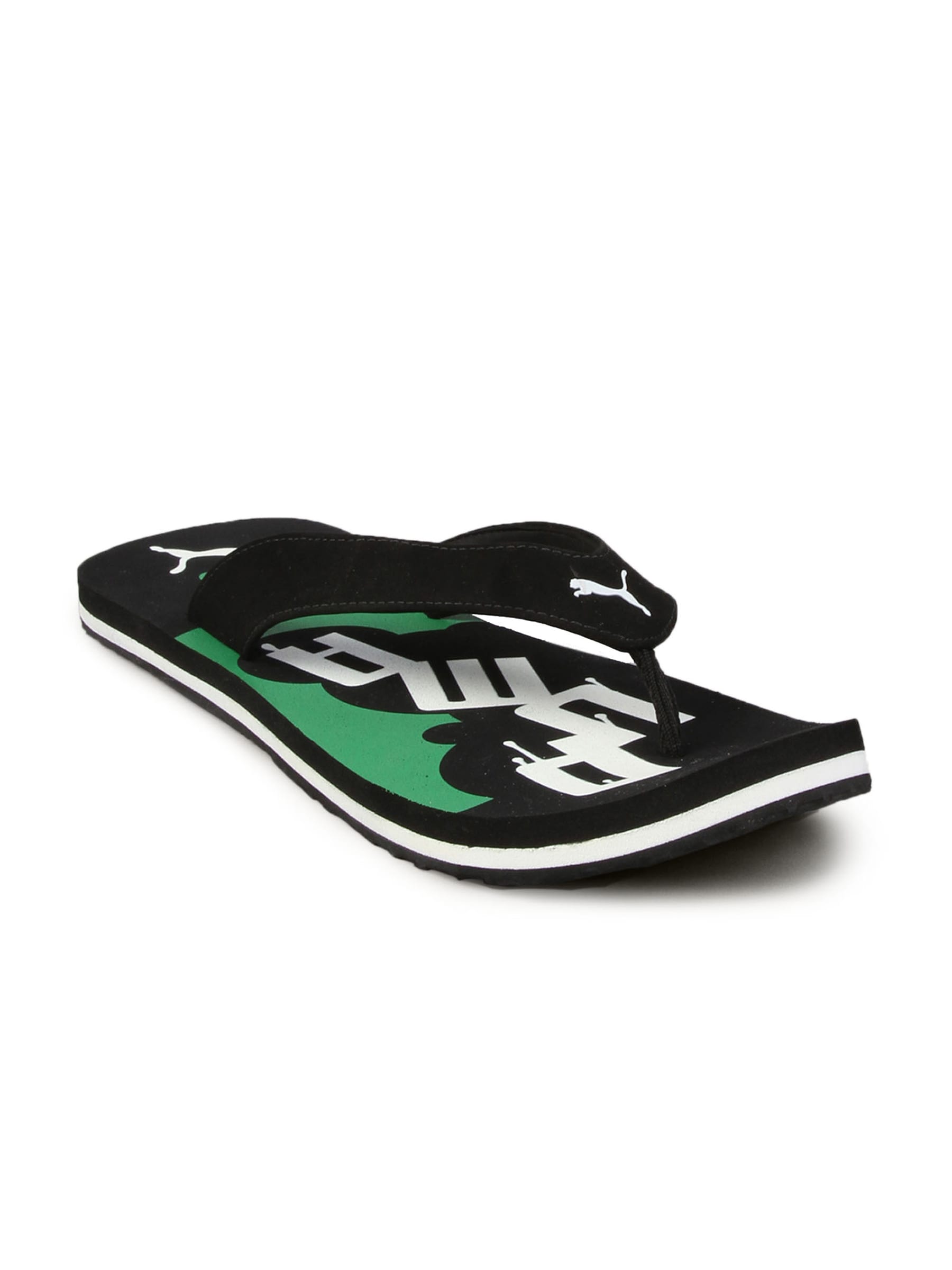 Puma Unisex Splash Black Green Flip Flops
