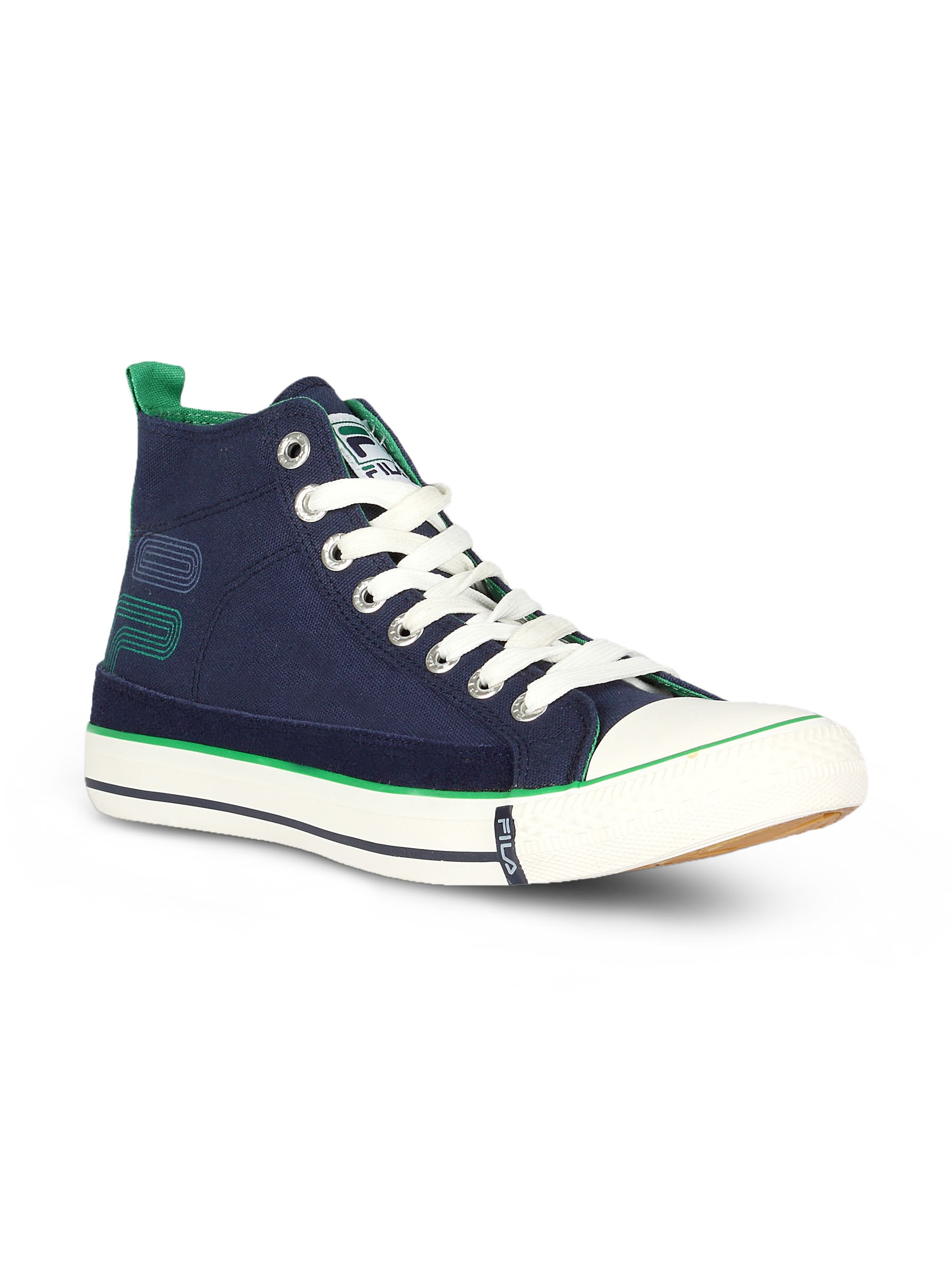 Fila Men's Maverick HI Navy Green Canvas Shoe