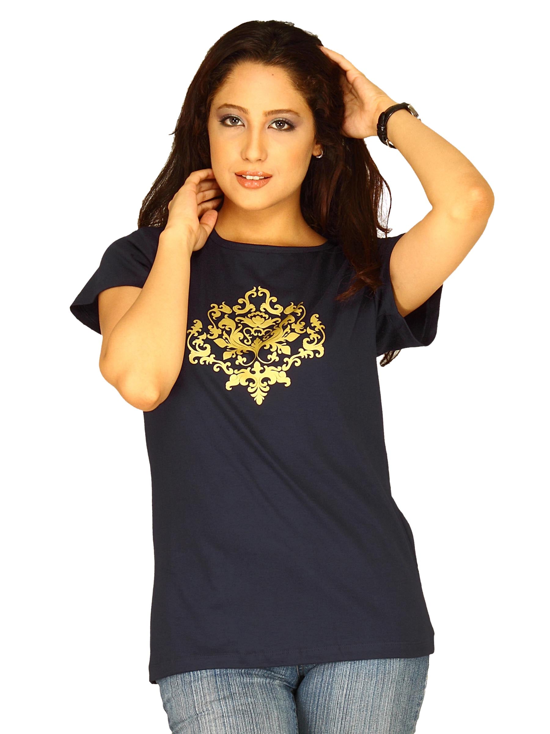 Tantra Women's Ornament Navy Long T-shirt