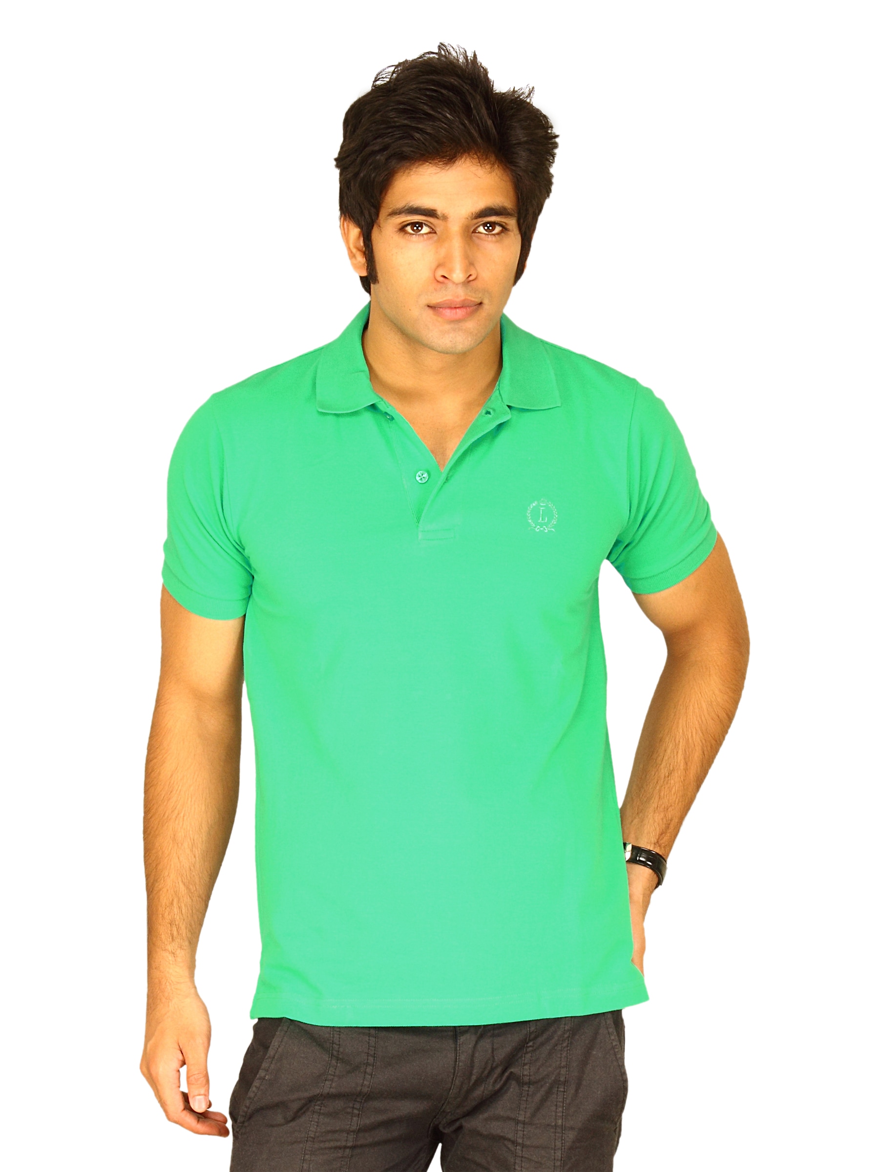 Lee Men Green Polo T-shirt