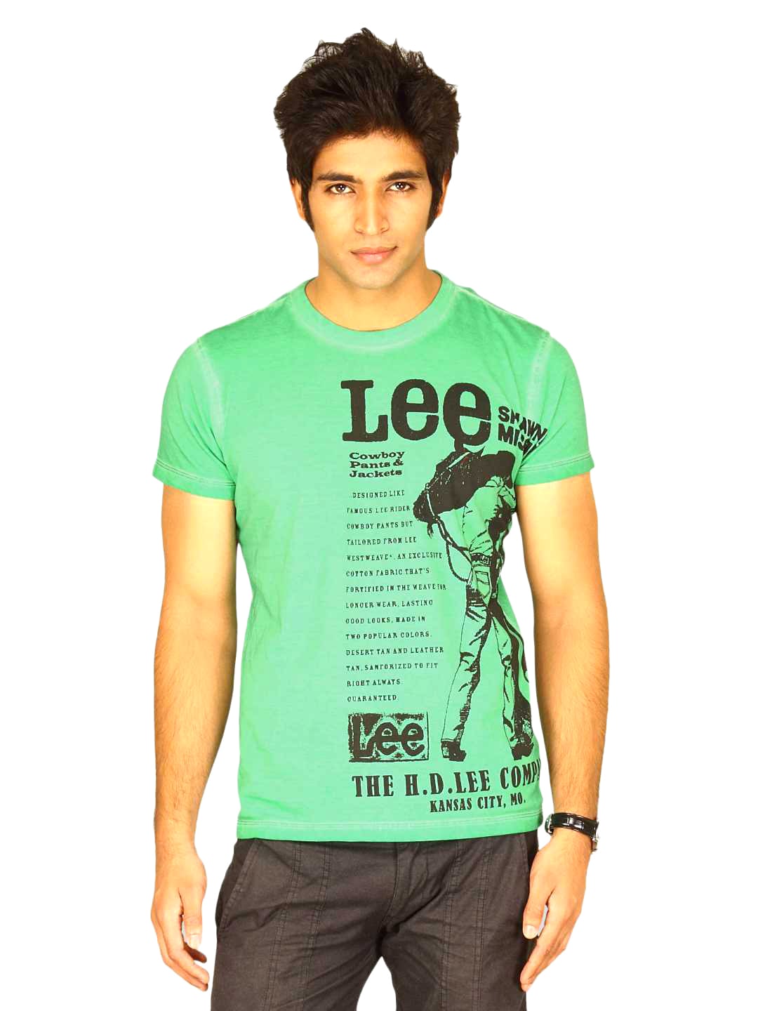 Lee Men's Green Cowboy T-shirt